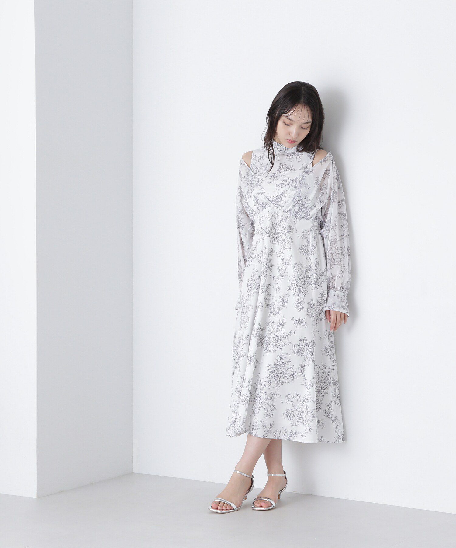  「シアープリントカシュクールワンピース」|ワンピース|