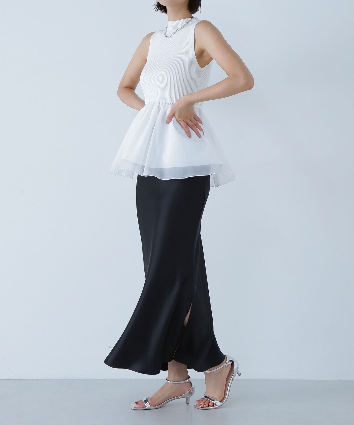  「サイドスリットバイアスナロースカート」|スカート|