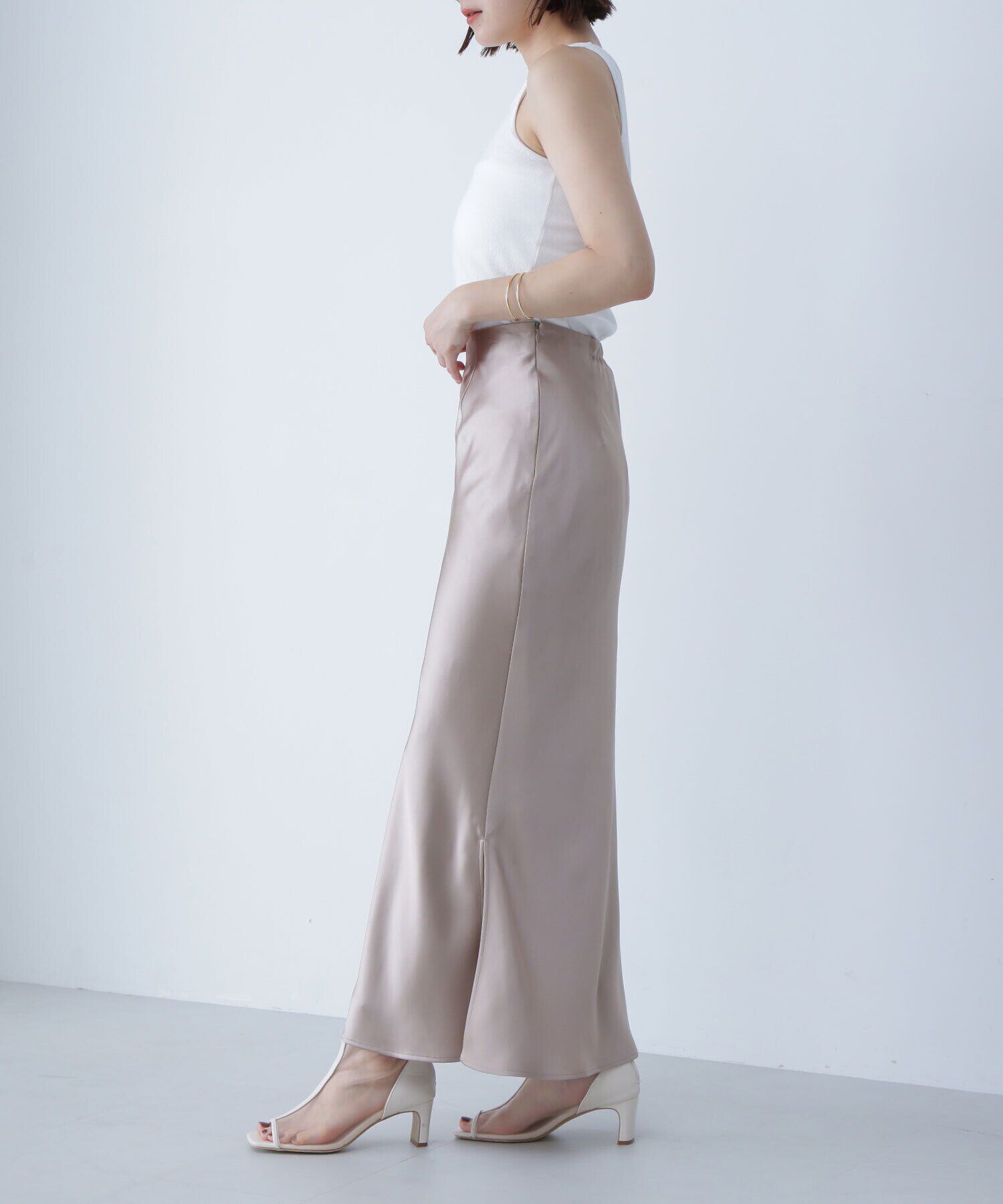  「サイドスリットバイアスナロースカート」|スカート|