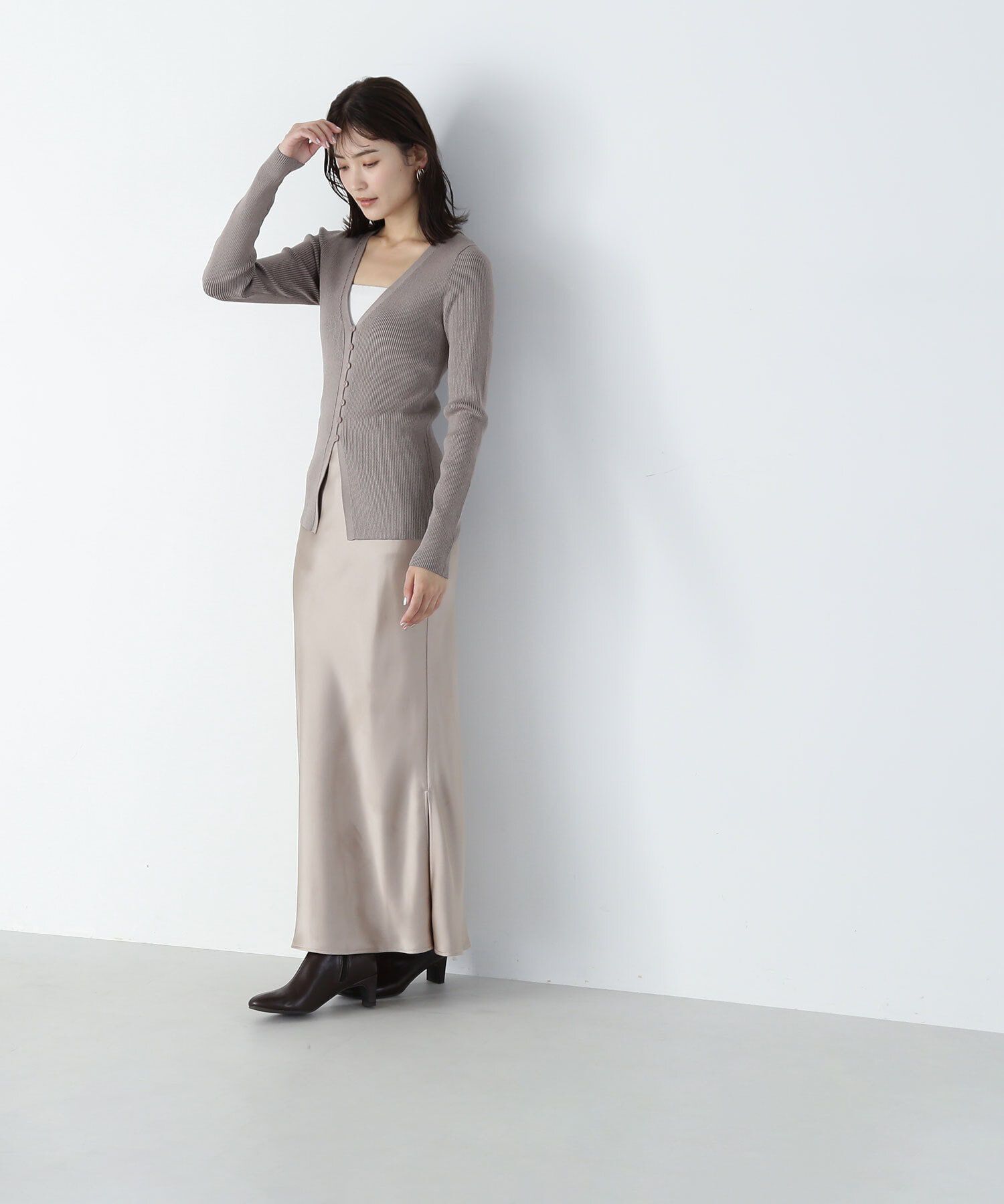  「サイドスリットバイアスナロースカート」|スカート|