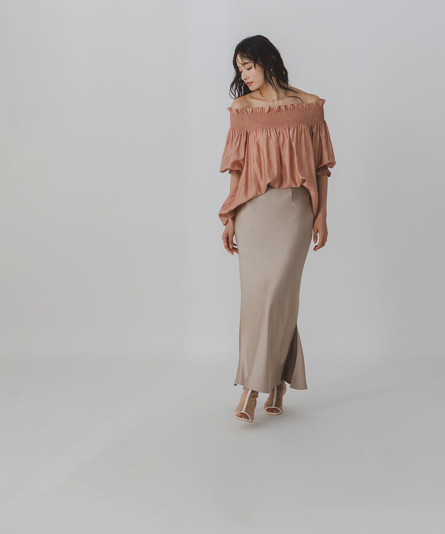  「サイドスリットバイアスナロースカート」|スカート|