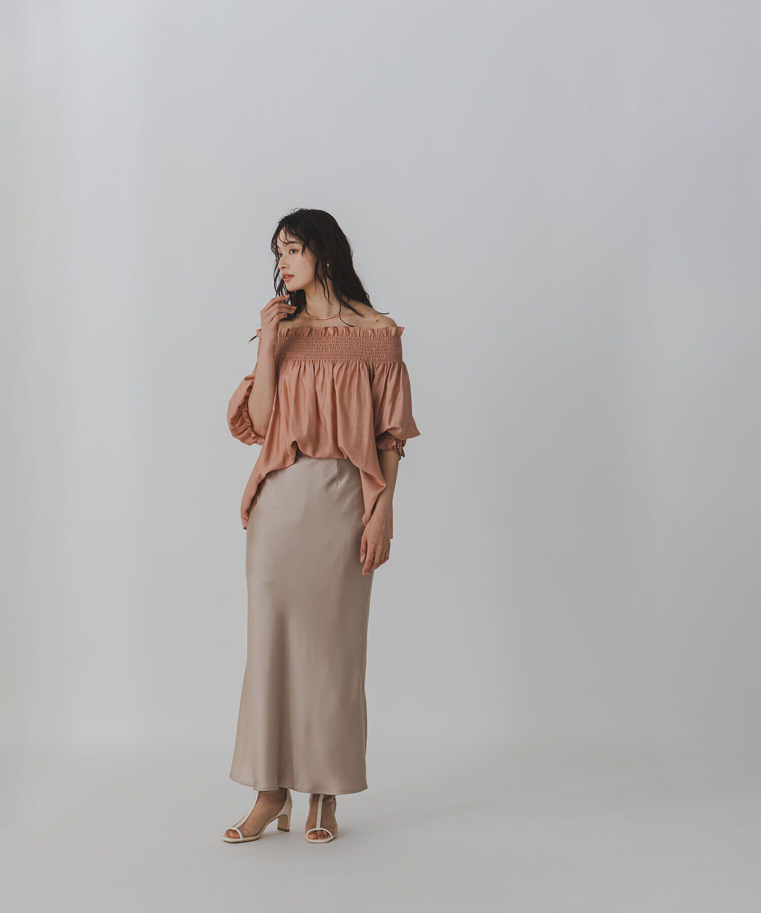  「サイドスリットバイアスナロースカート」|スカート|