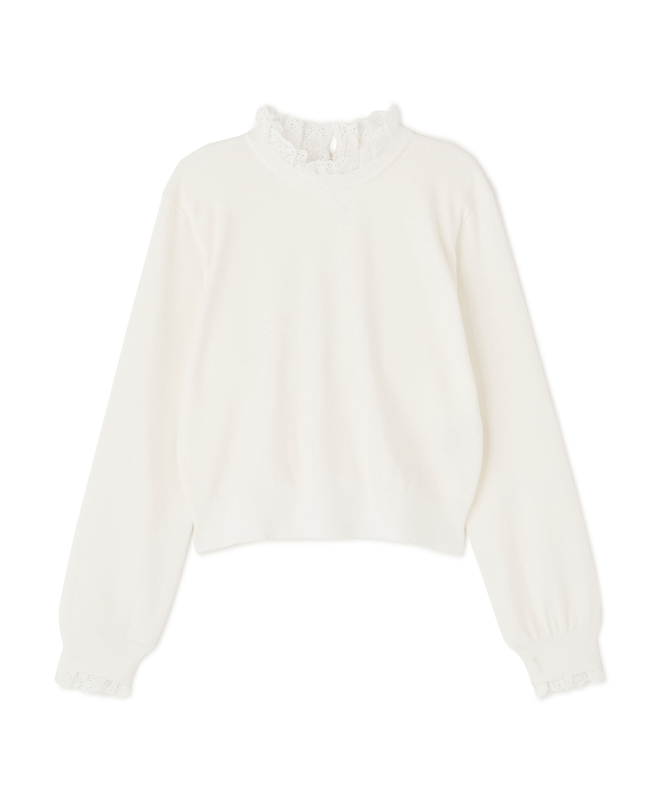  「レースフリルドッキングニット」|ニット・セーター|