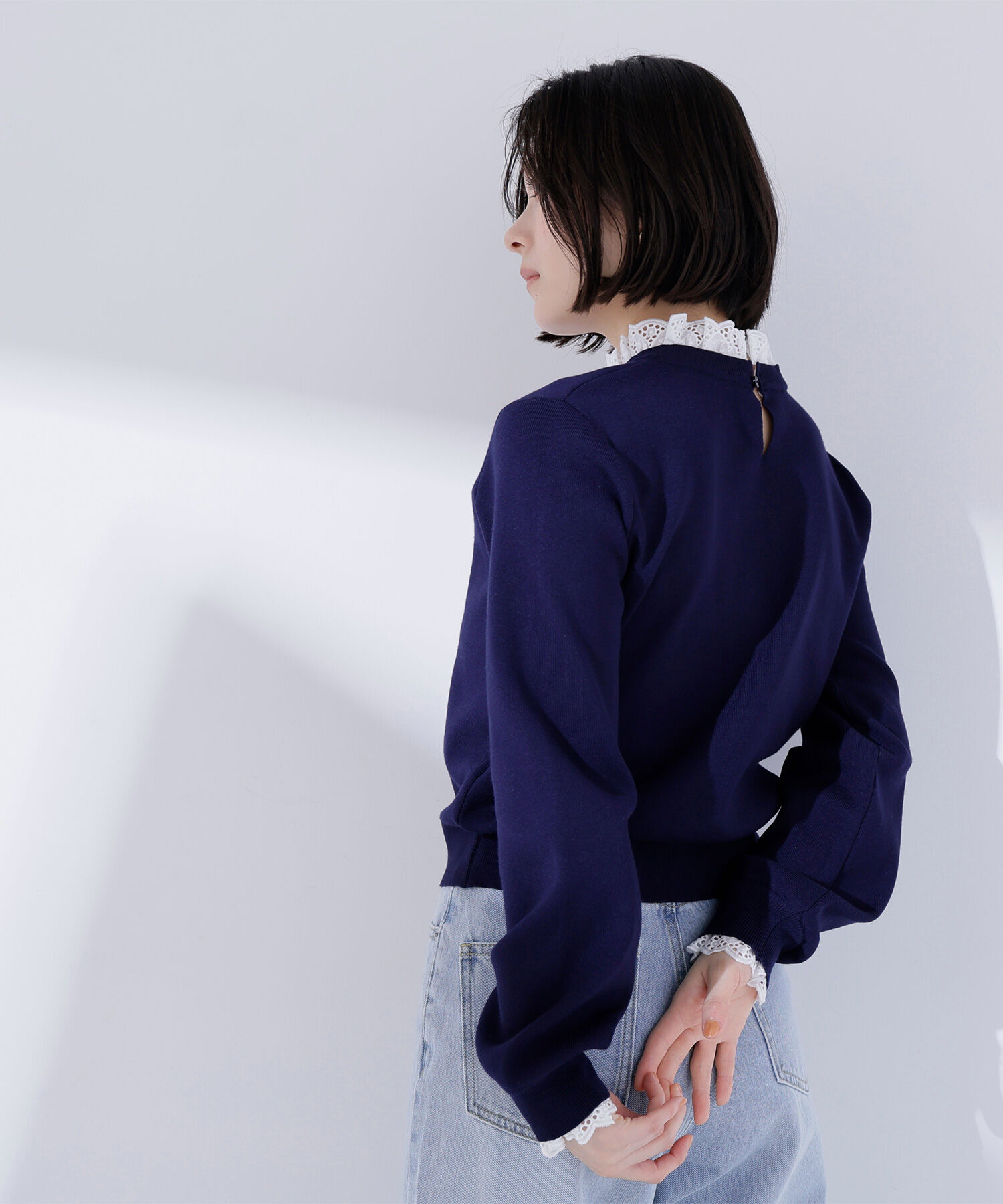  「レースフリルドッキングニット」|ニット・セーター|