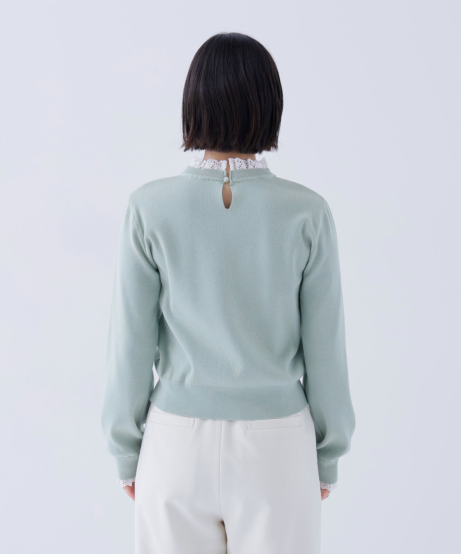  「レースフリルドッキングニット」|ニット・セーター|