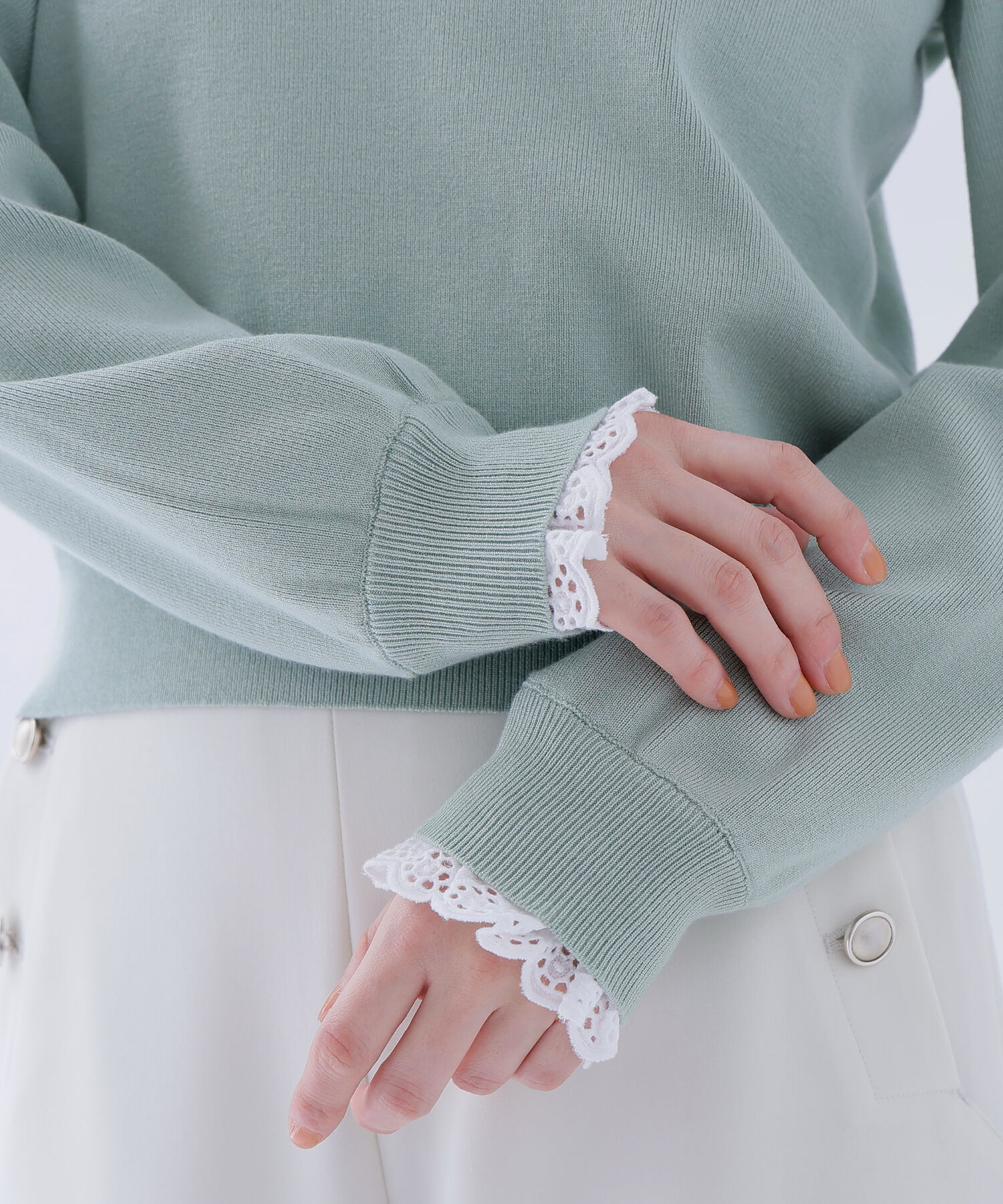  「レースフリルドッキングニット」|ニット・セーター|