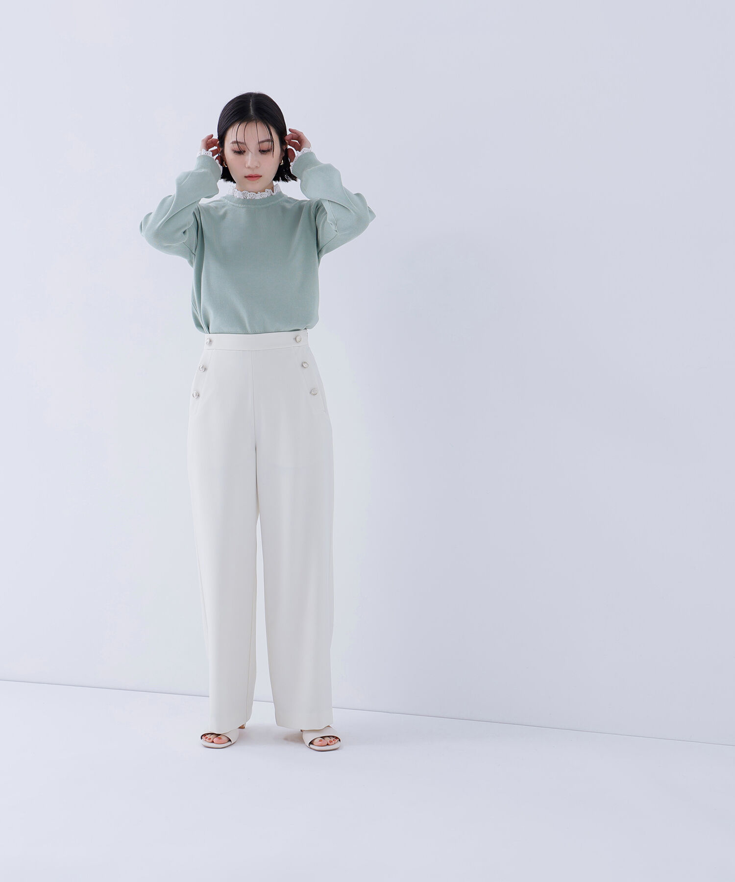  「レースフリルドッキングニット」|ニット・セーター|