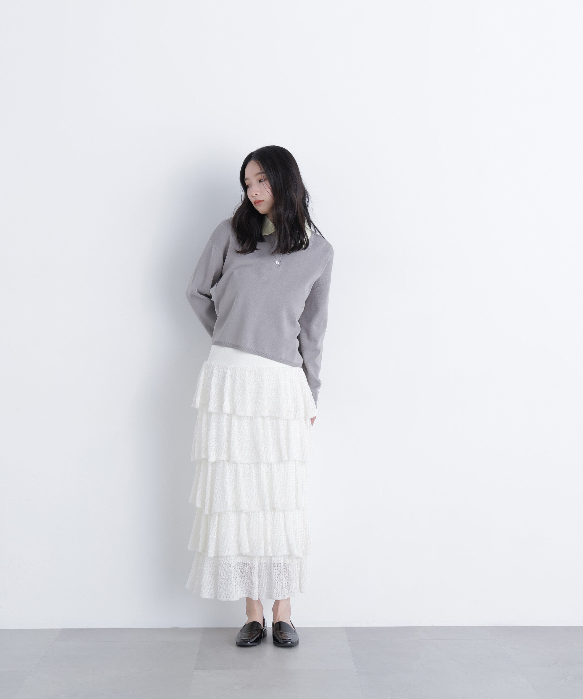  「〈N.〉シャツレイヤードニット」|ニット・セーター|