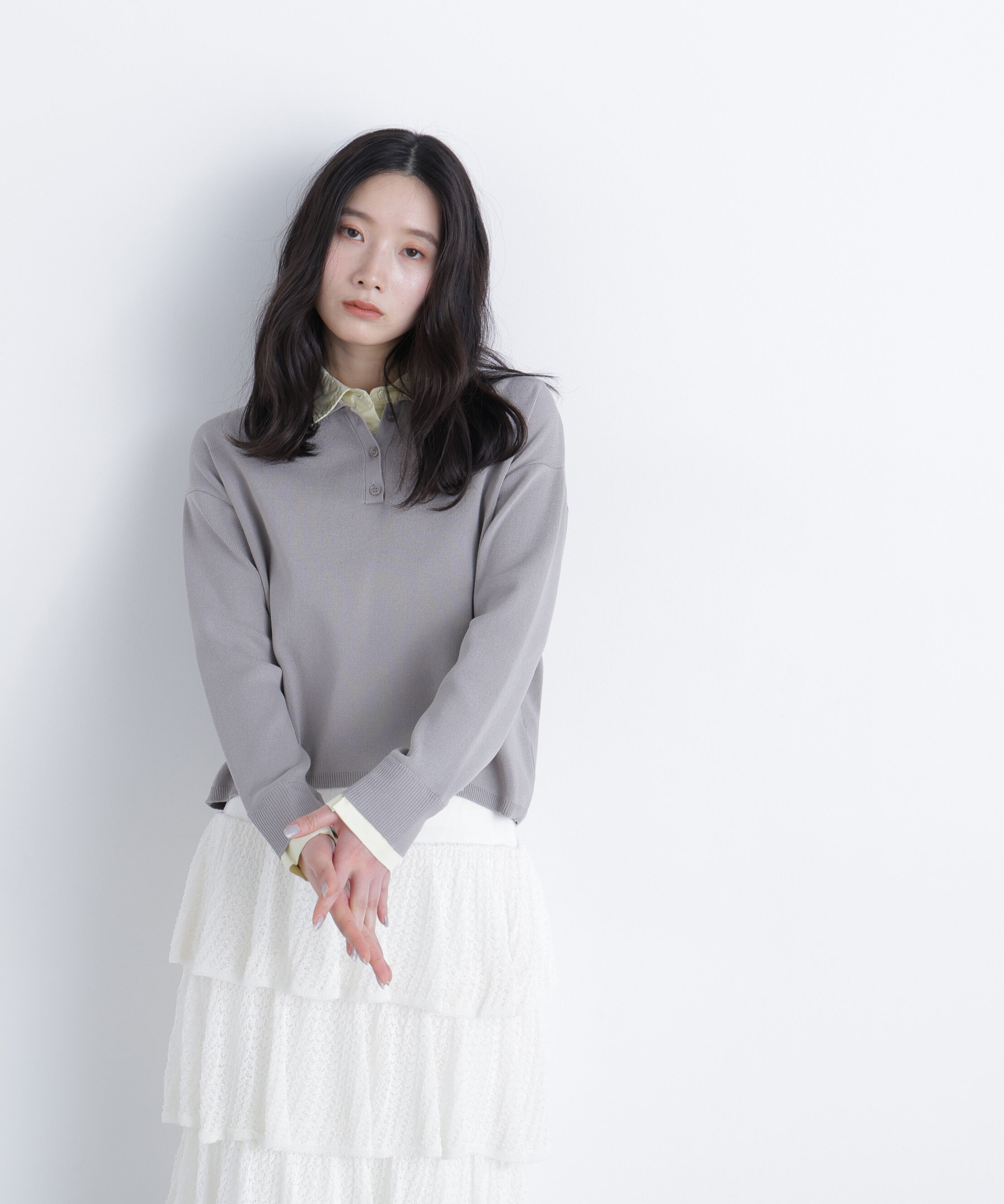  「〈N.〉シャツレイヤードニット」|ニット・セーター|