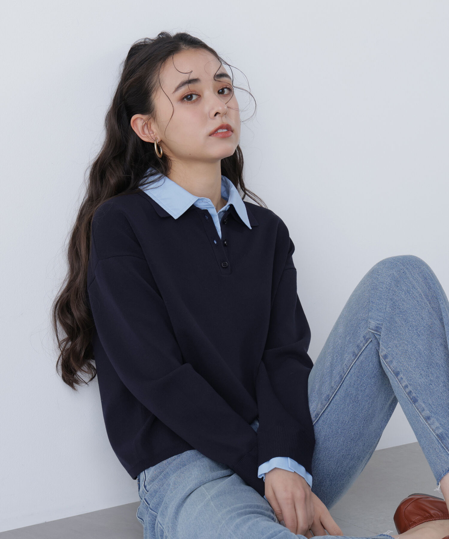  「〈N.〉シャツレイヤードニット」|ニット・セーター|