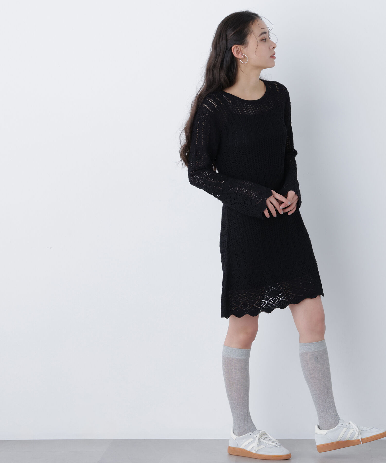  「〈N.〉透かし編みニットミニワンピース」|ワンピース|