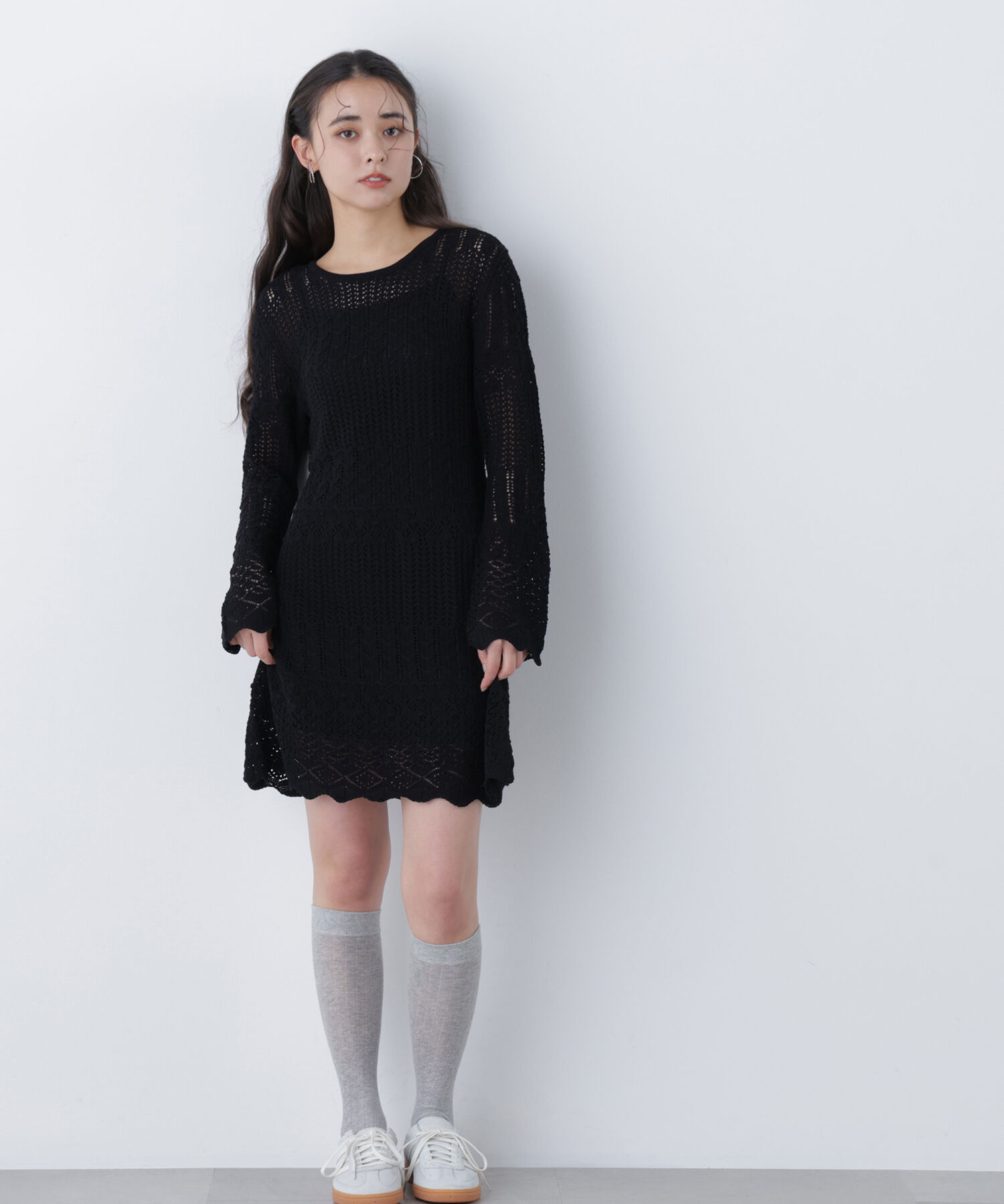  「〈N.〉透かし編みニットミニワンピース」|ワンピース|