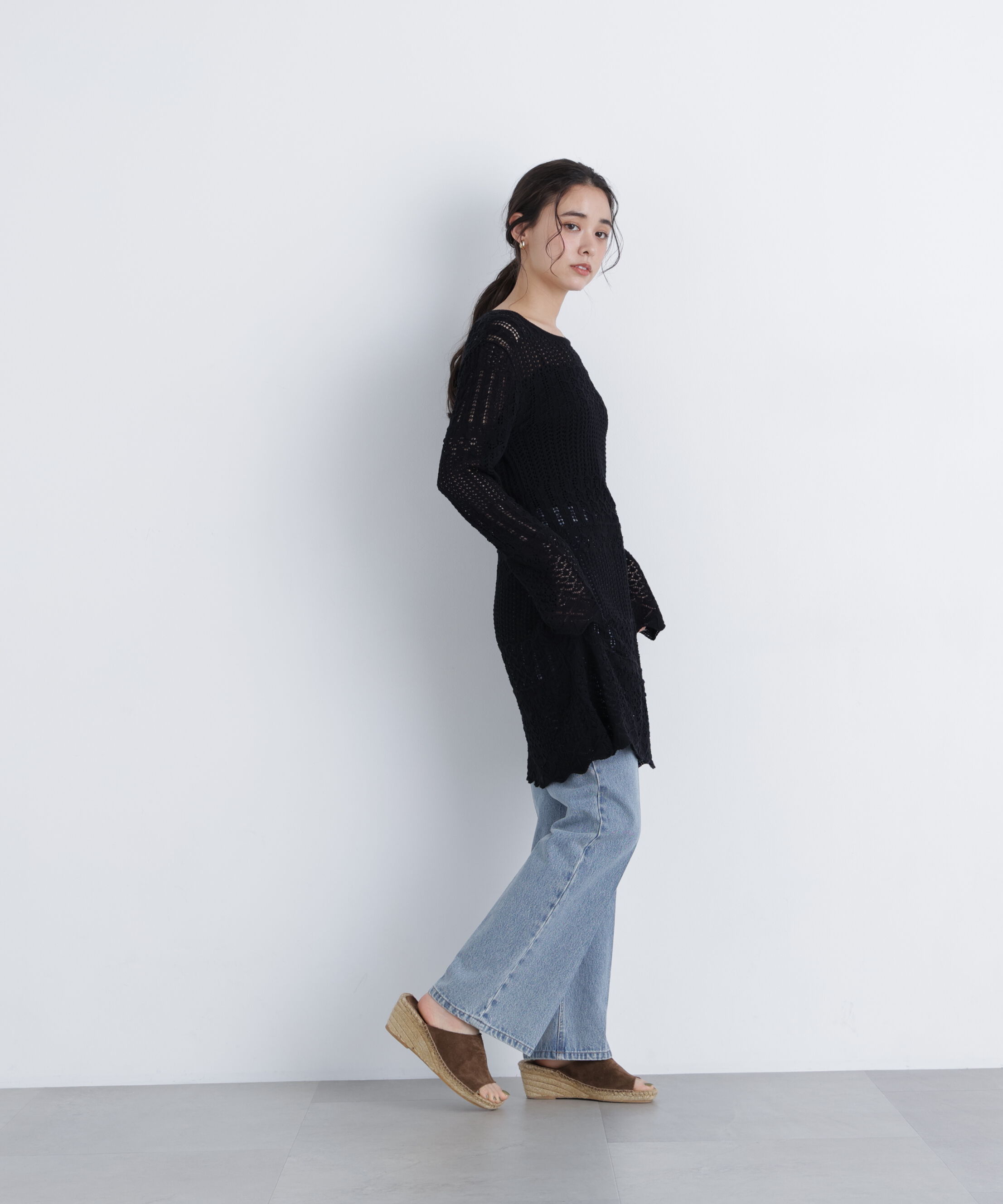  「〈N.〉透かし編みニットミニワンピース」|ワンピース|