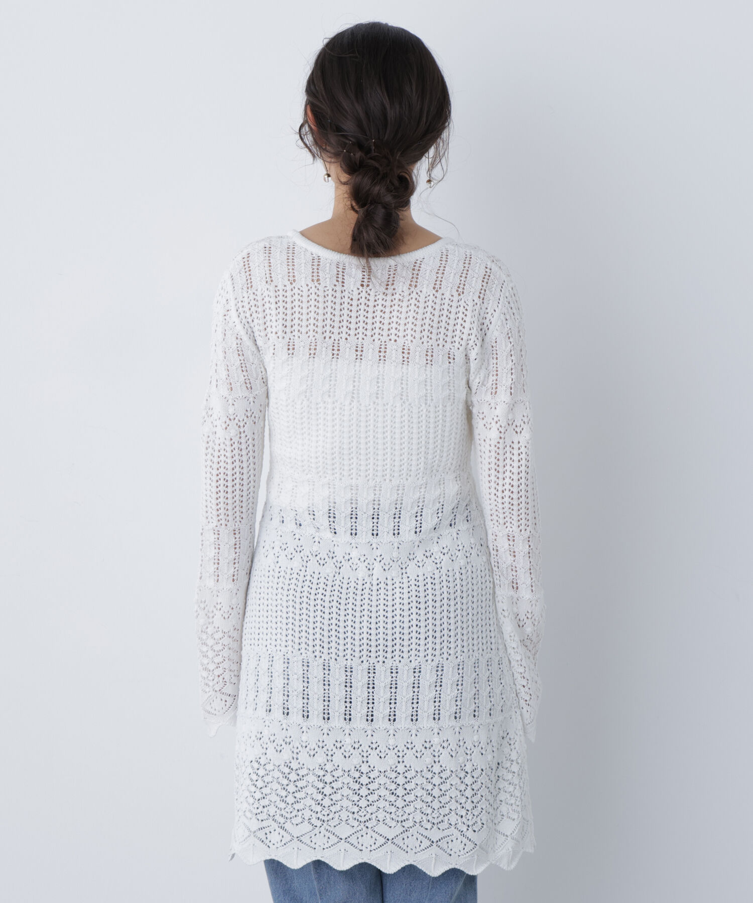  「〈N.〉透かし編みニットミニワンピース」|ワンピース|