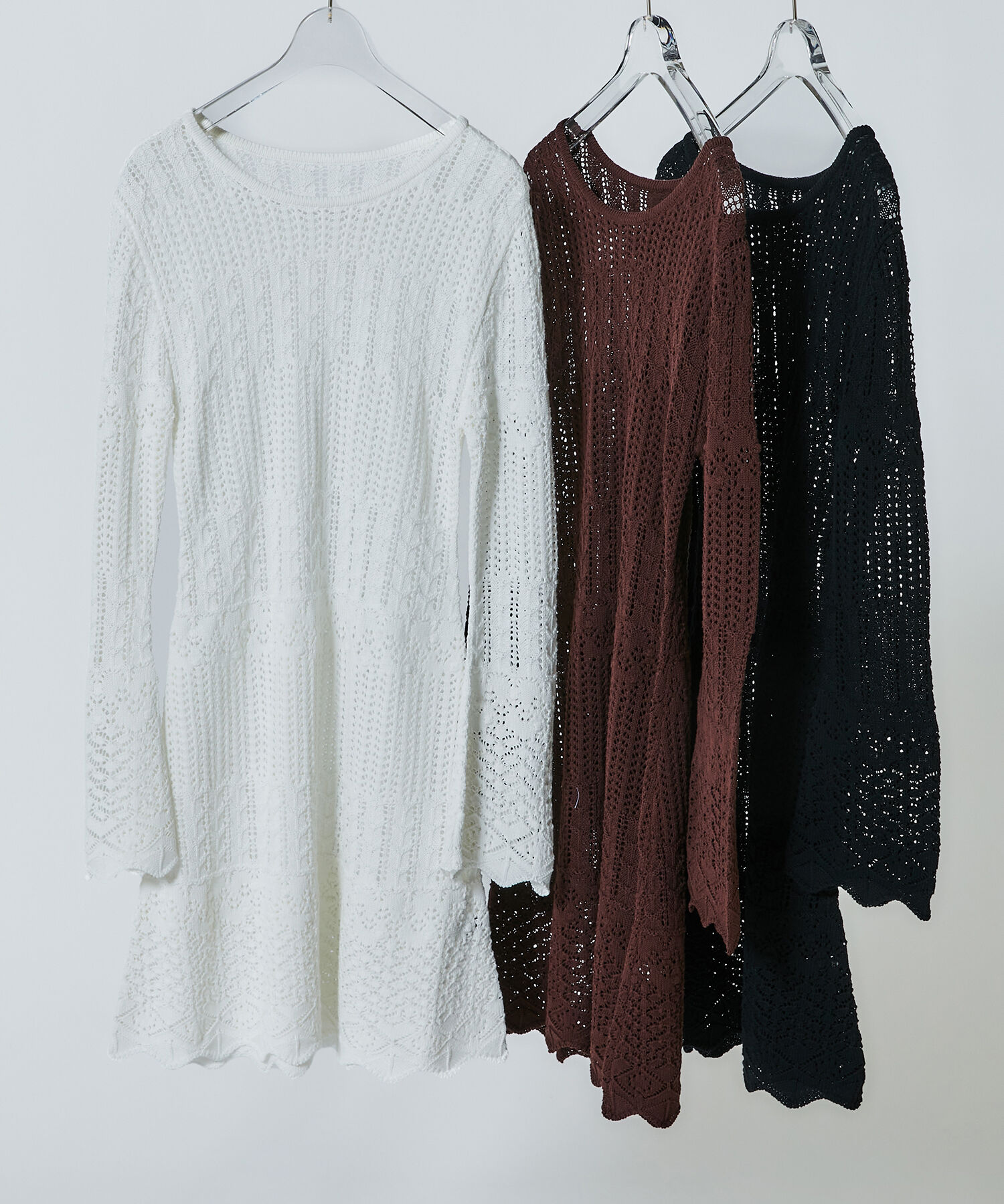  「〈N.〉透かし編みニットミニワンピース」|ワンピース|