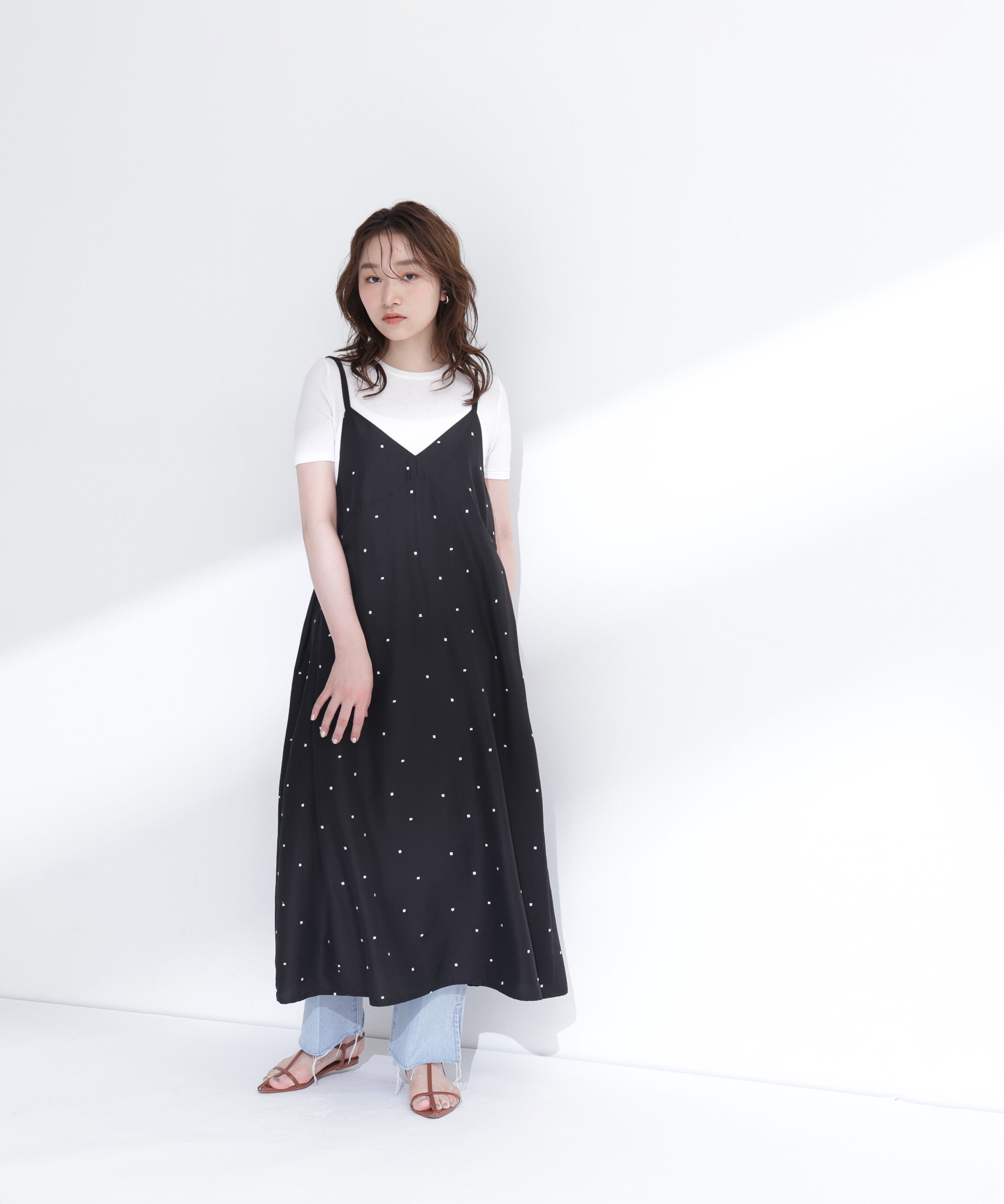  「スクエアドットキャミワンピース」|ワンピース|