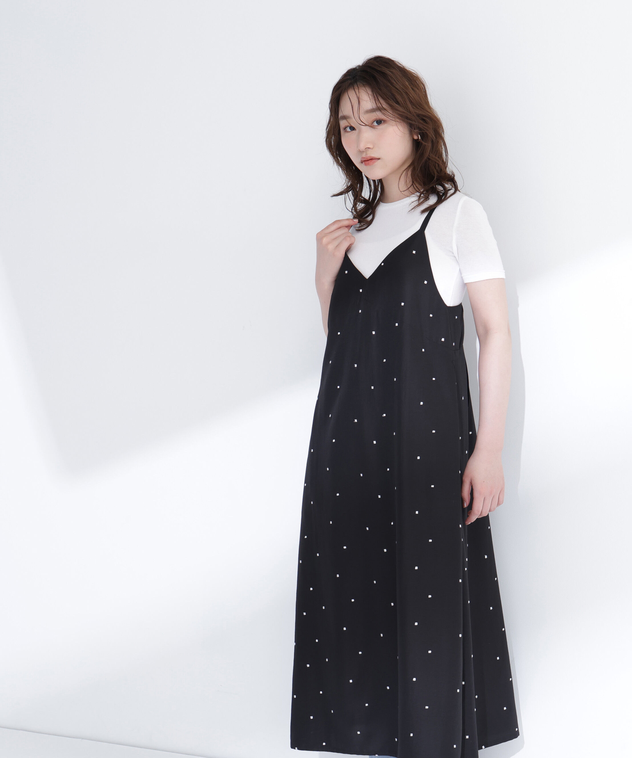  「スクエアドットキャミワンピース」|ワンピース|