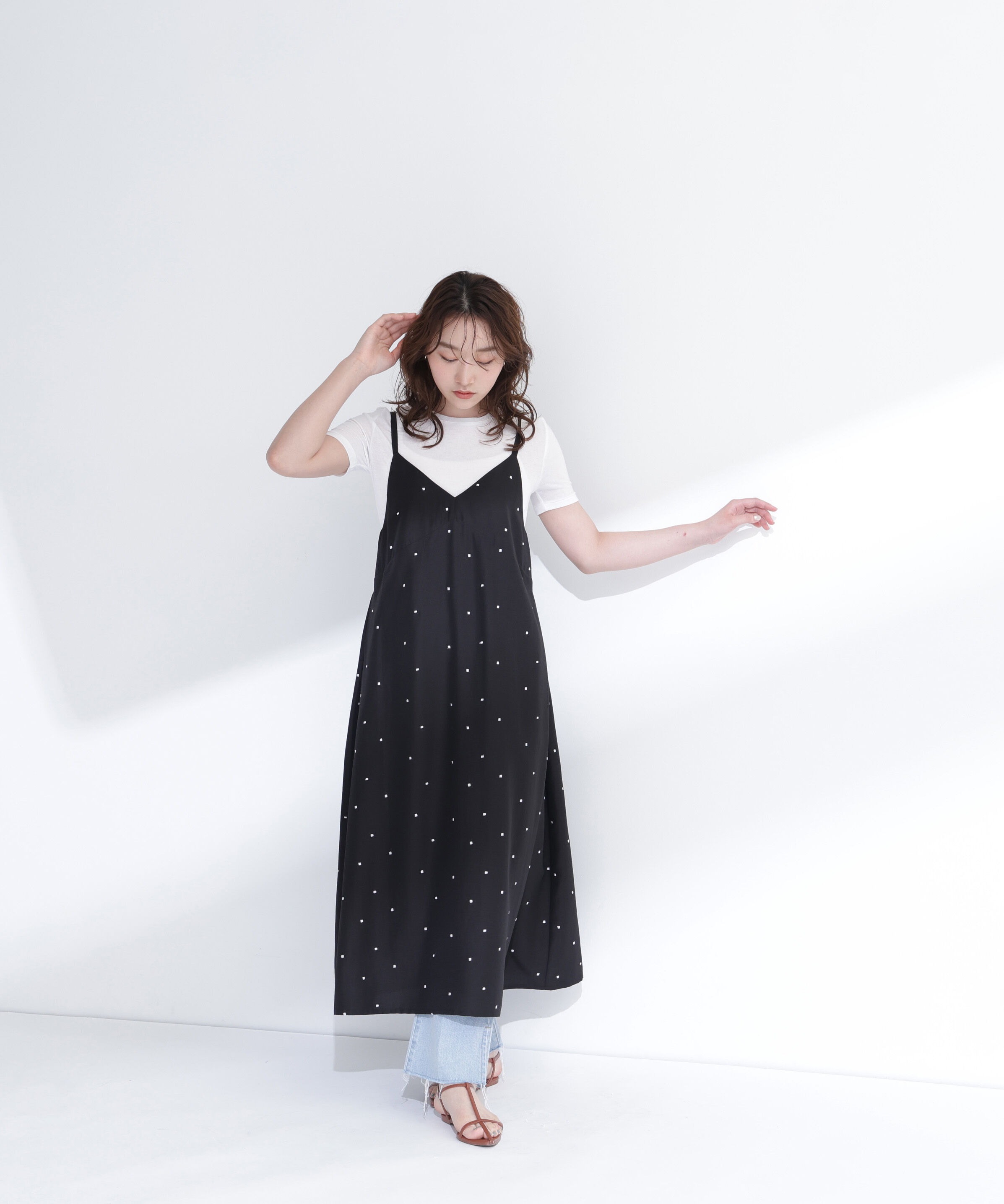  「スクエアドットキャミワンピース」|ワンピース|