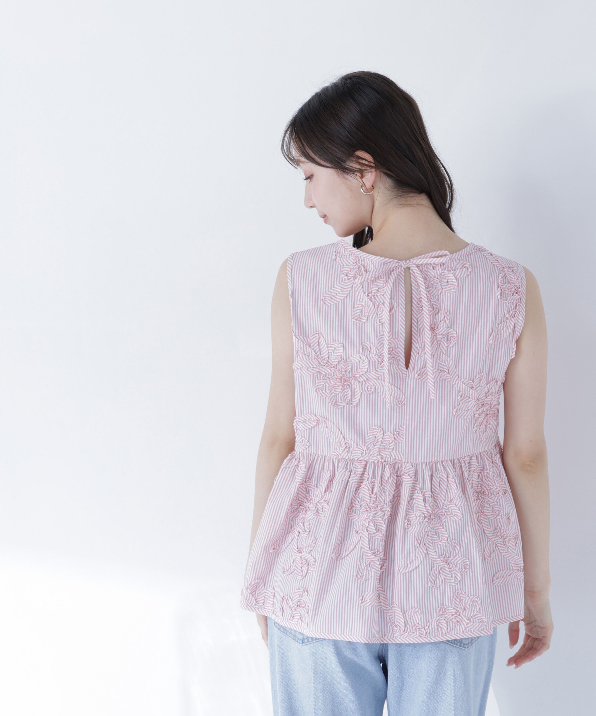  「テープ刺繍ペプラムシャツ」|シャツ・ブラウス|