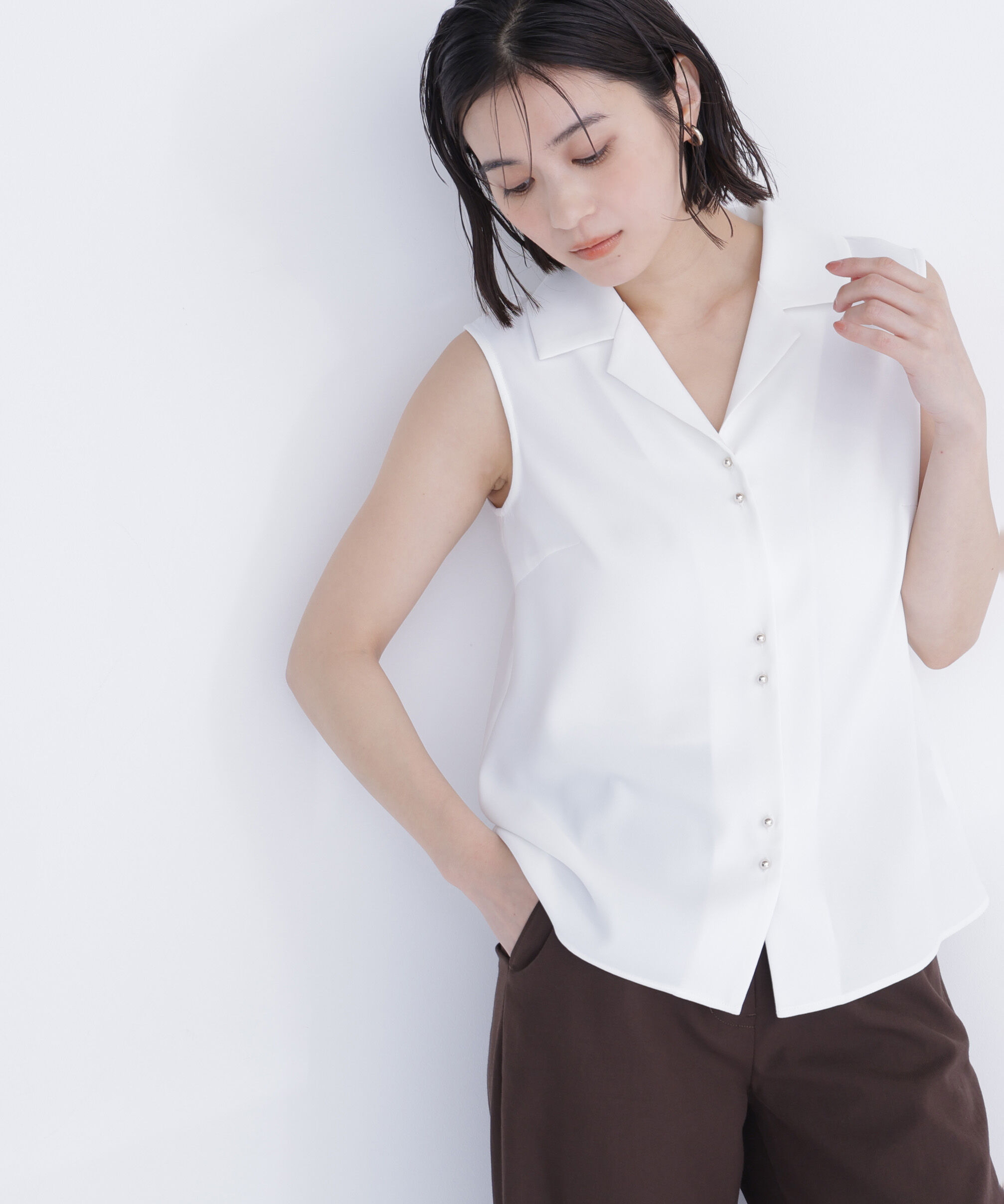  「開襟とろみブラウス」|シャツ・ブラウス|