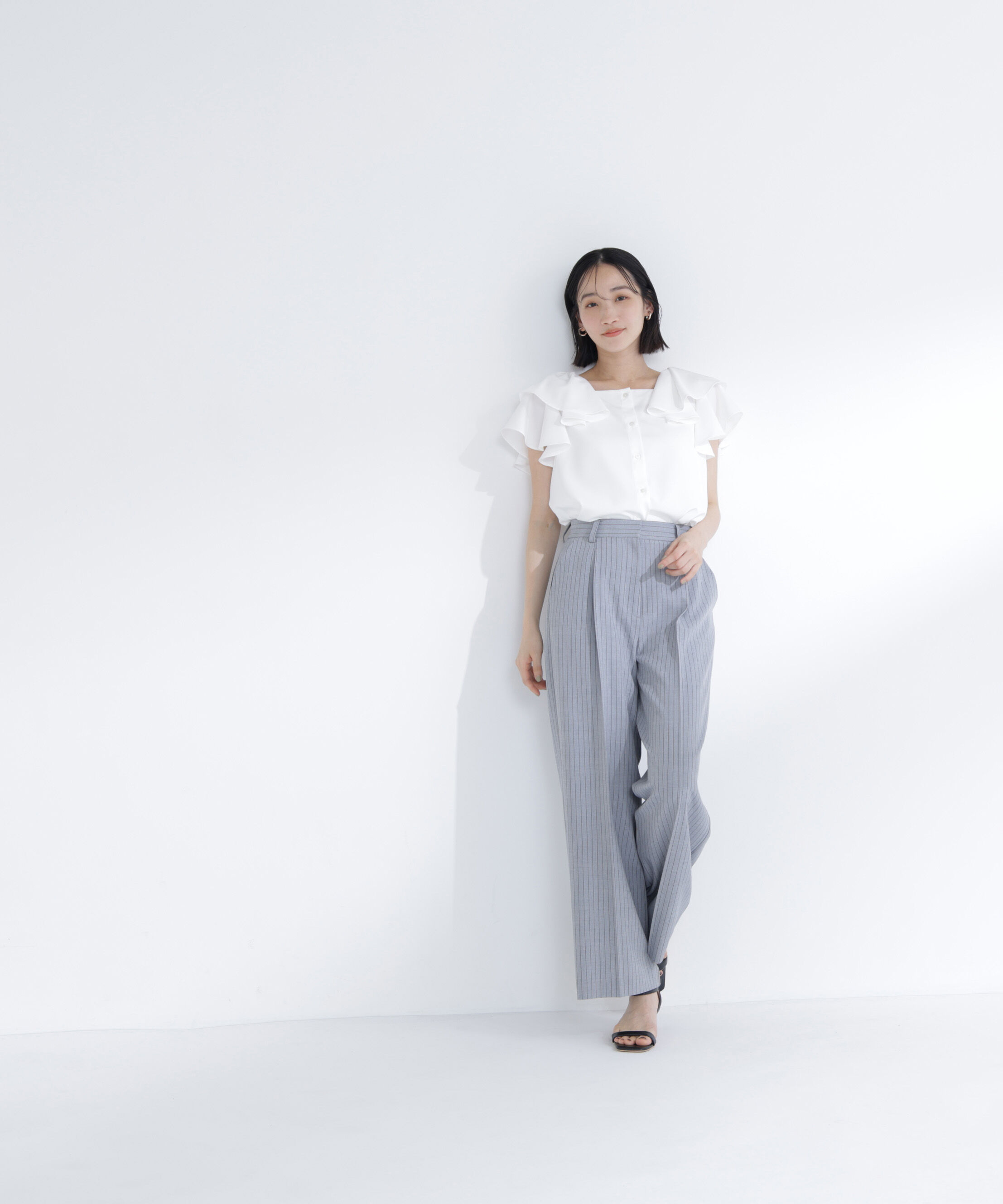  「スクエアネックフリルブラウス」|シャツ・ブラウス|