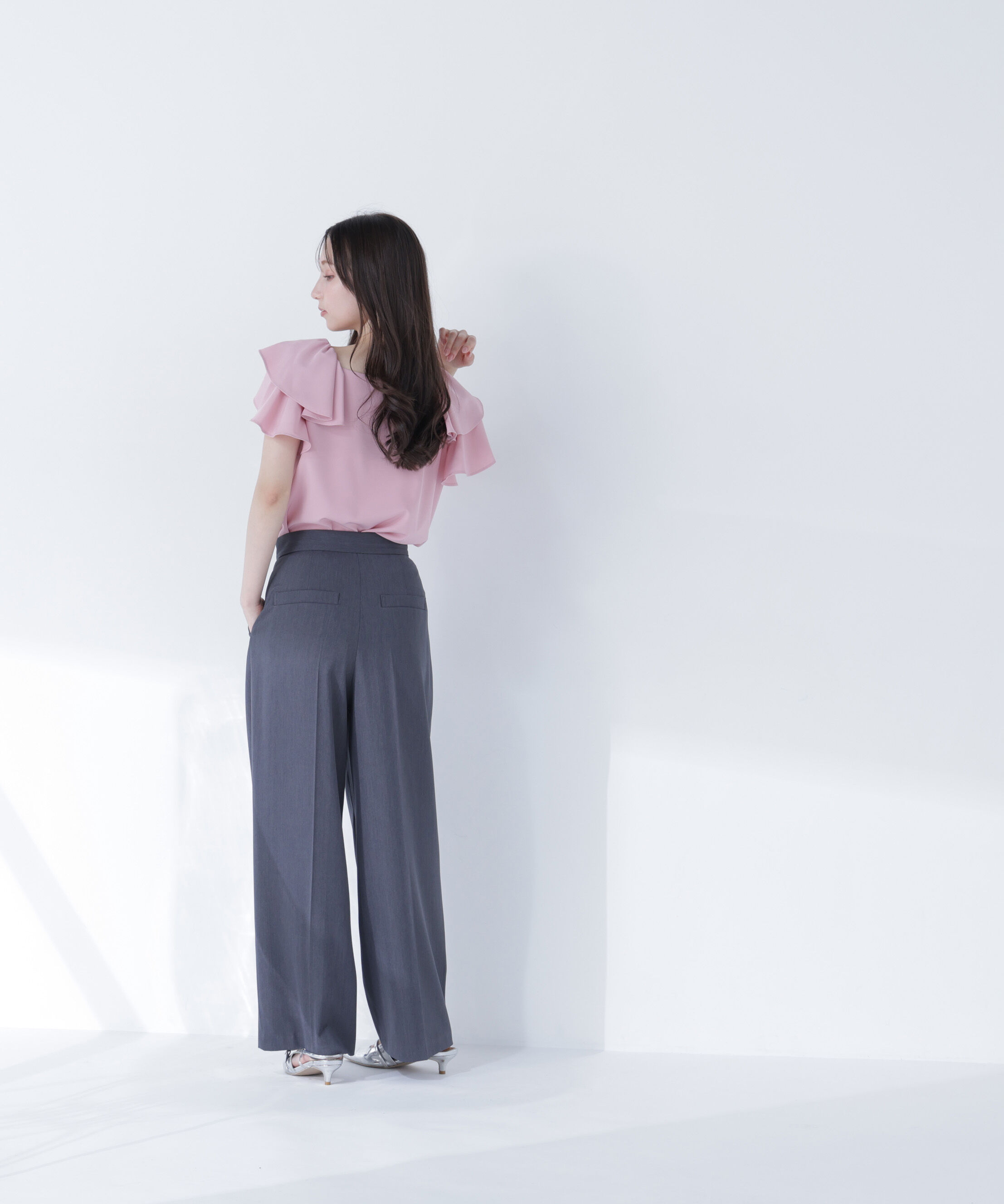  「スクエアネックフリルブラウス」|シャツ・ブラウス|