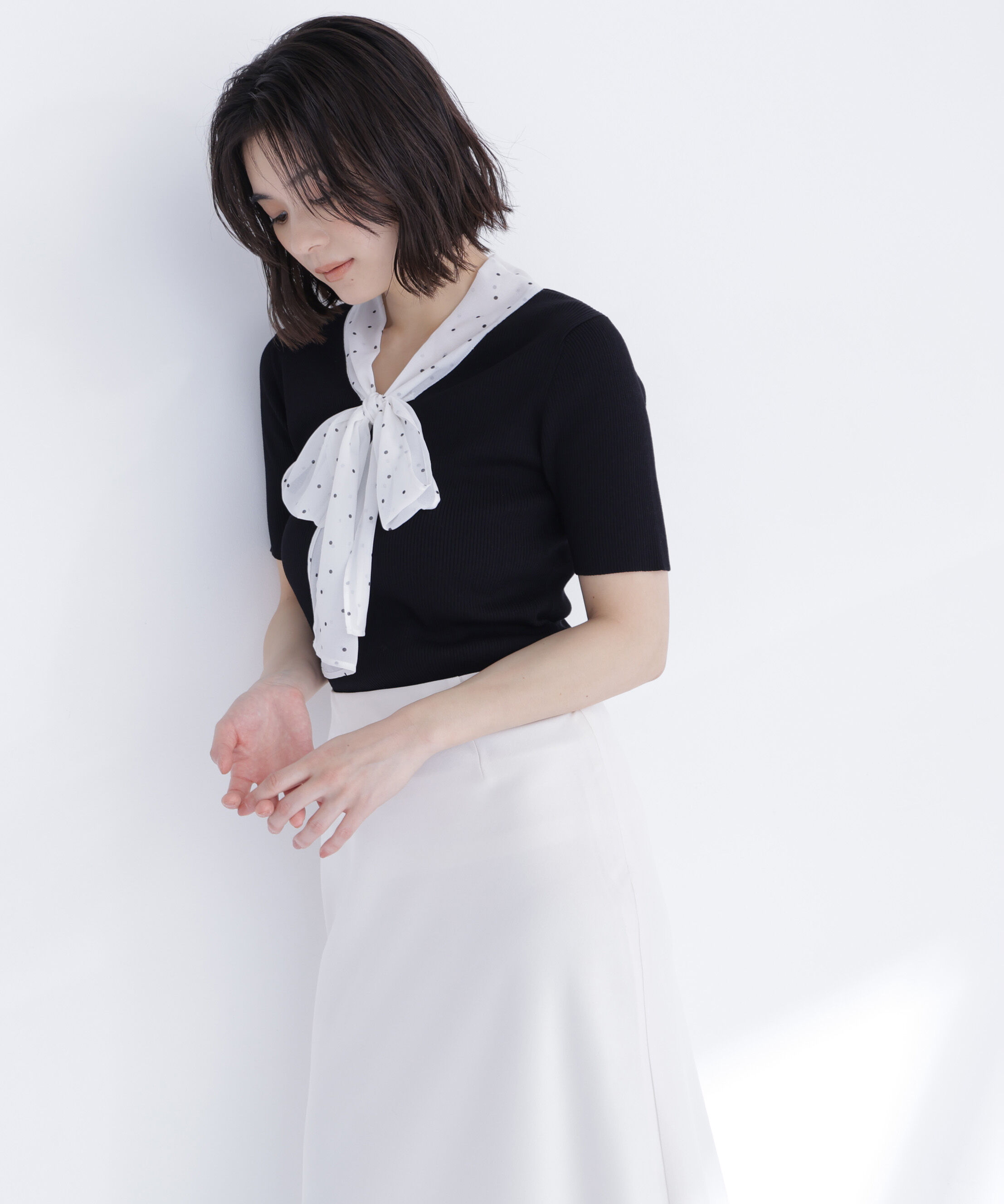  「ドットリボンボウタイニット」|ニット・セーター|