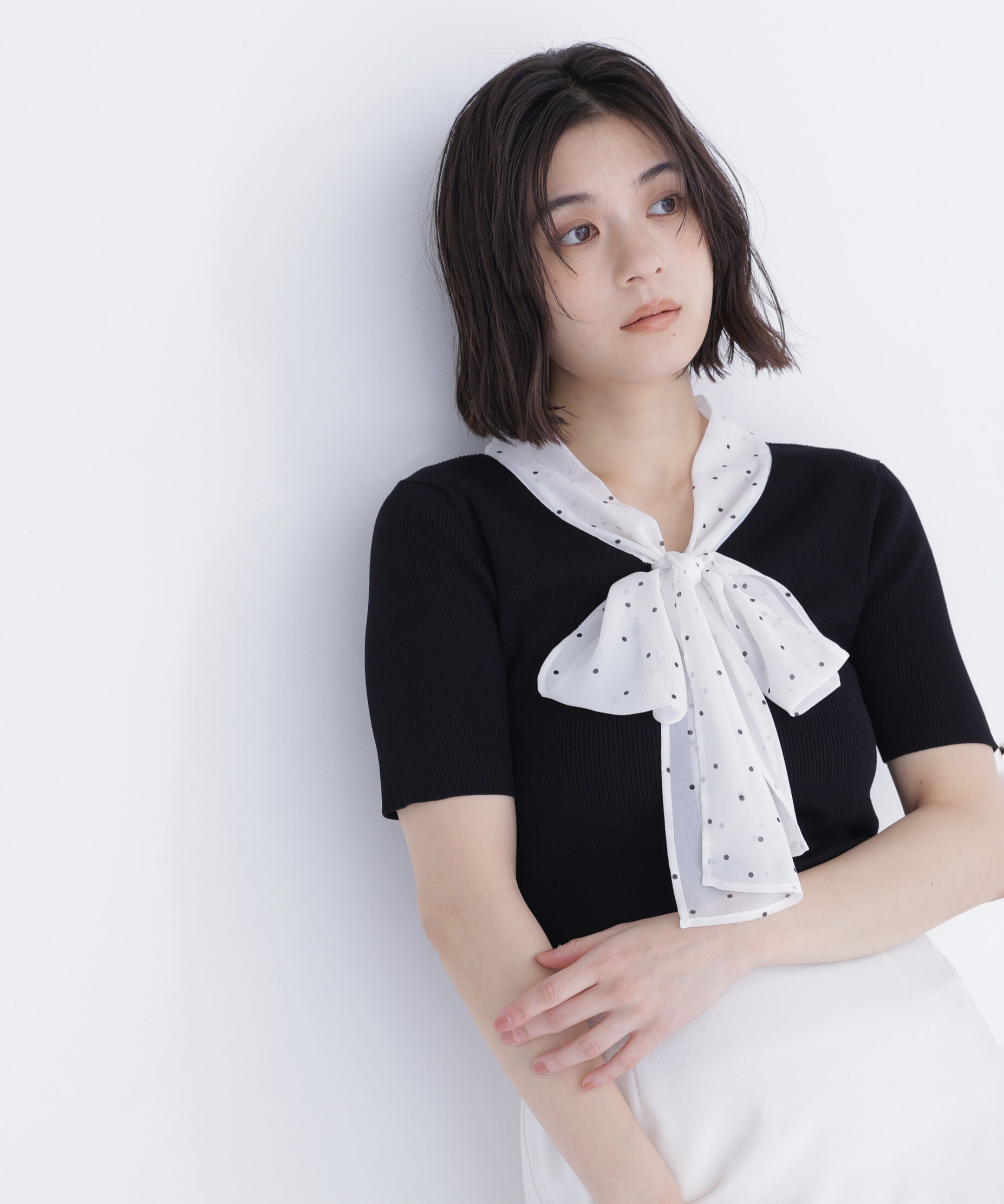  「ドットリボンボウタイニット」|ニット・セーター|