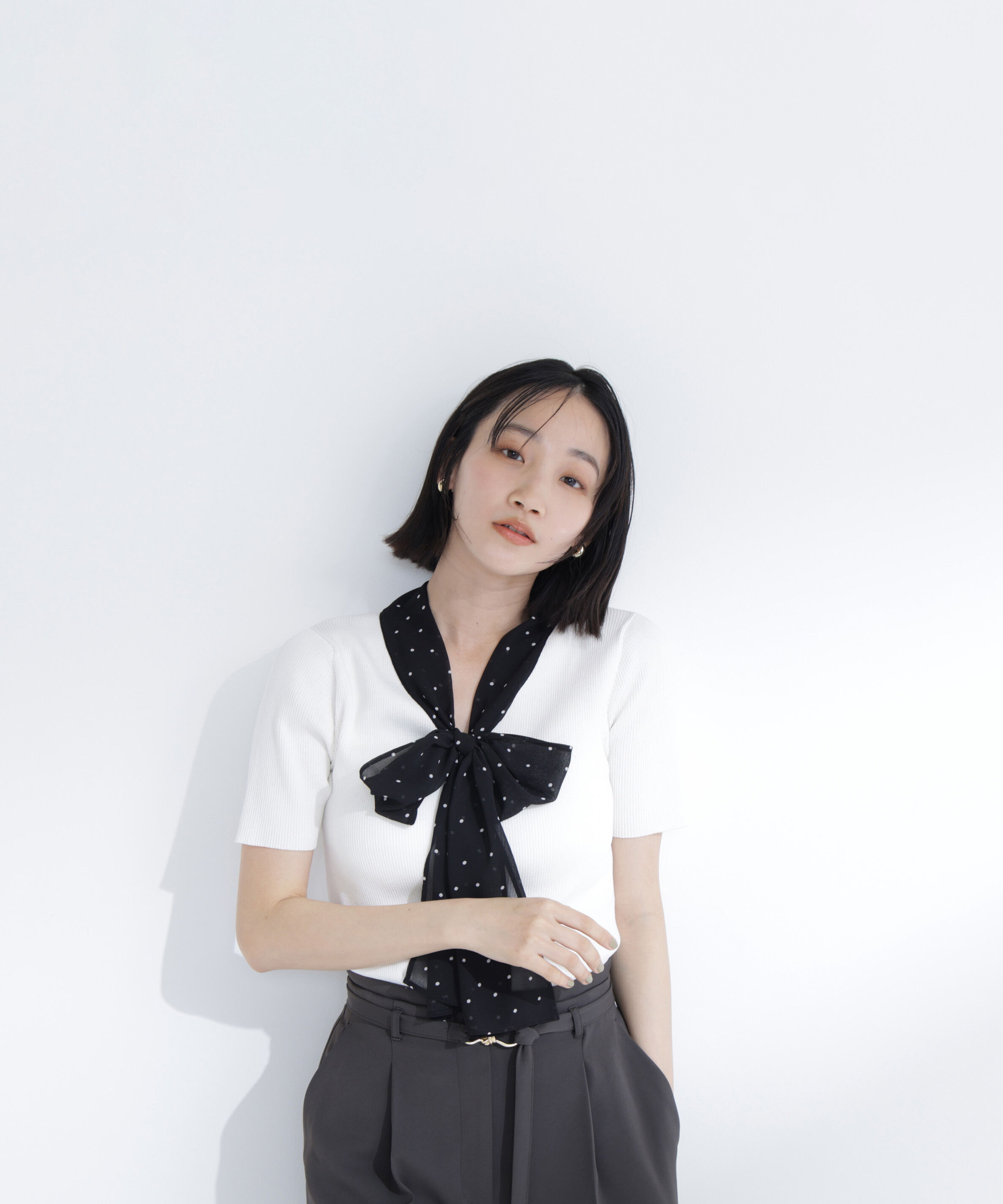  「ドットリボンボウタイニット」|ニット・セーター|オフホワイト 2