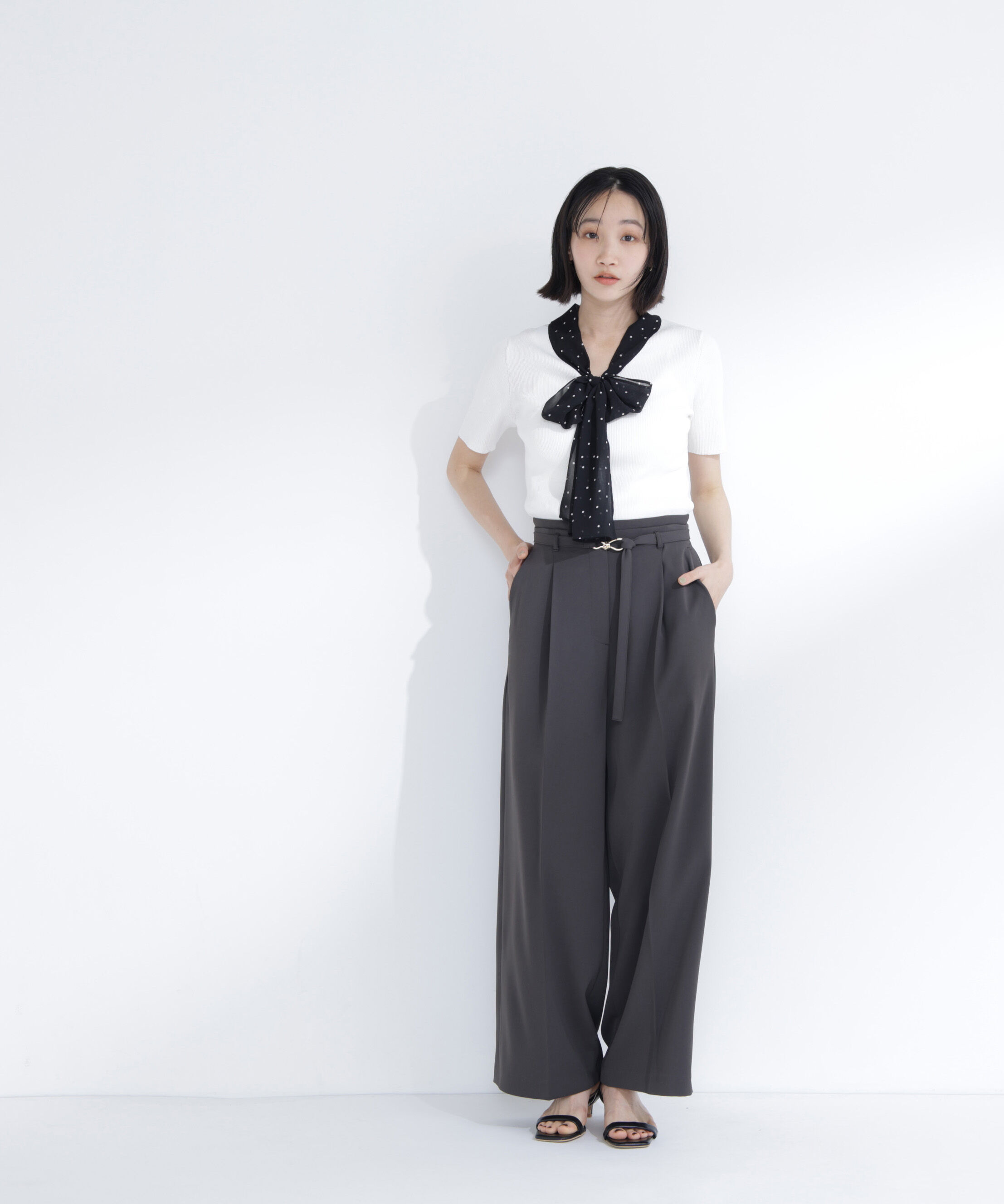  「ドットリボンボウタイニット」|ニット・セーター|