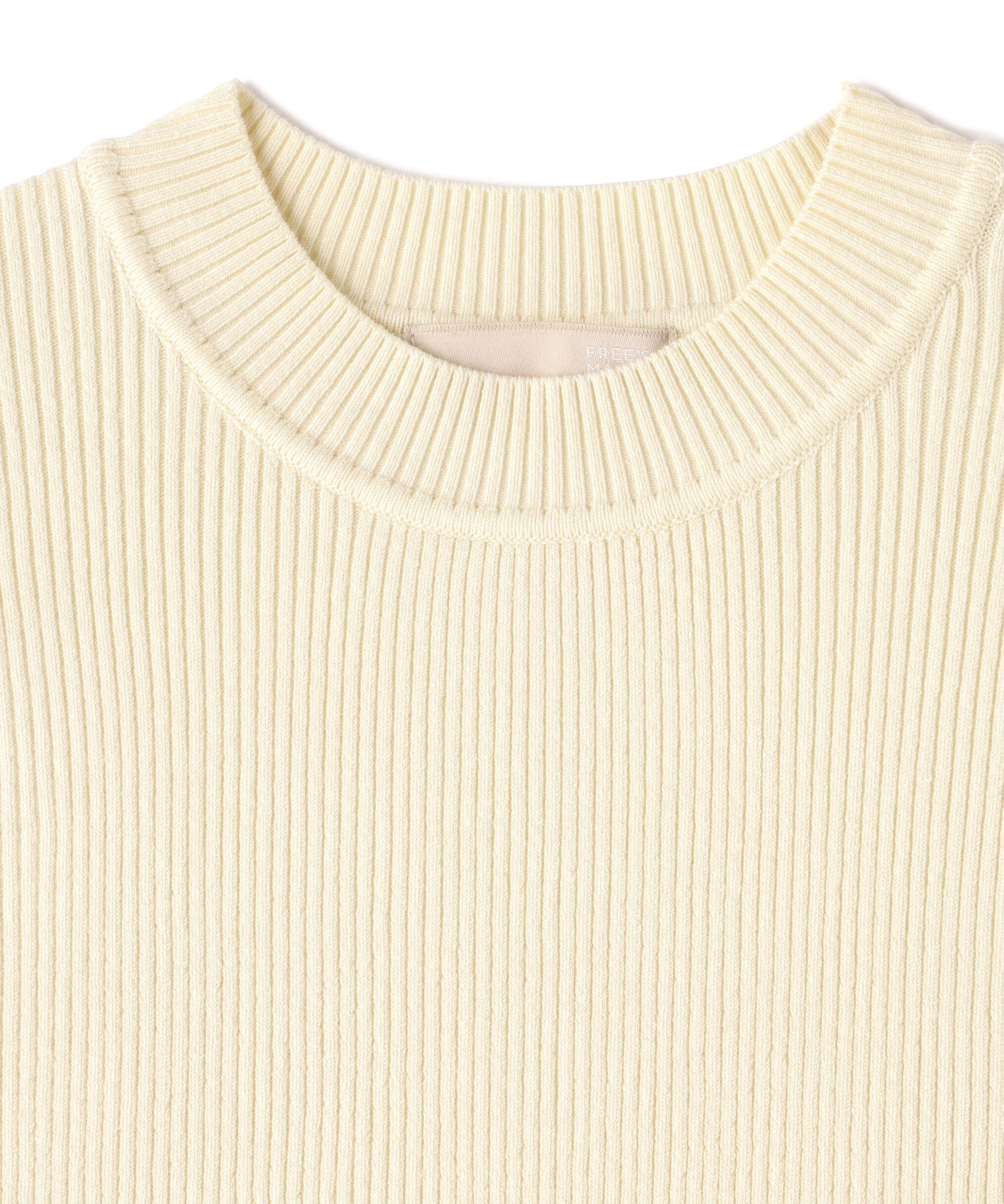  「〈洗える〉マシンウォッシャブルリブハイネック5分袖ニット」|ニット・セーター|