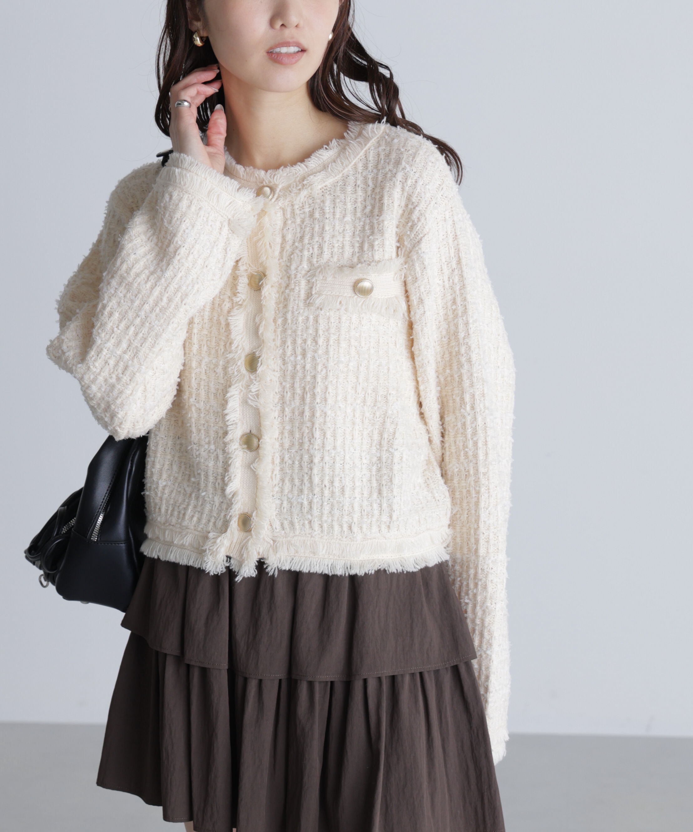  「ツィードニットカーディガン」|ニット・セーター|