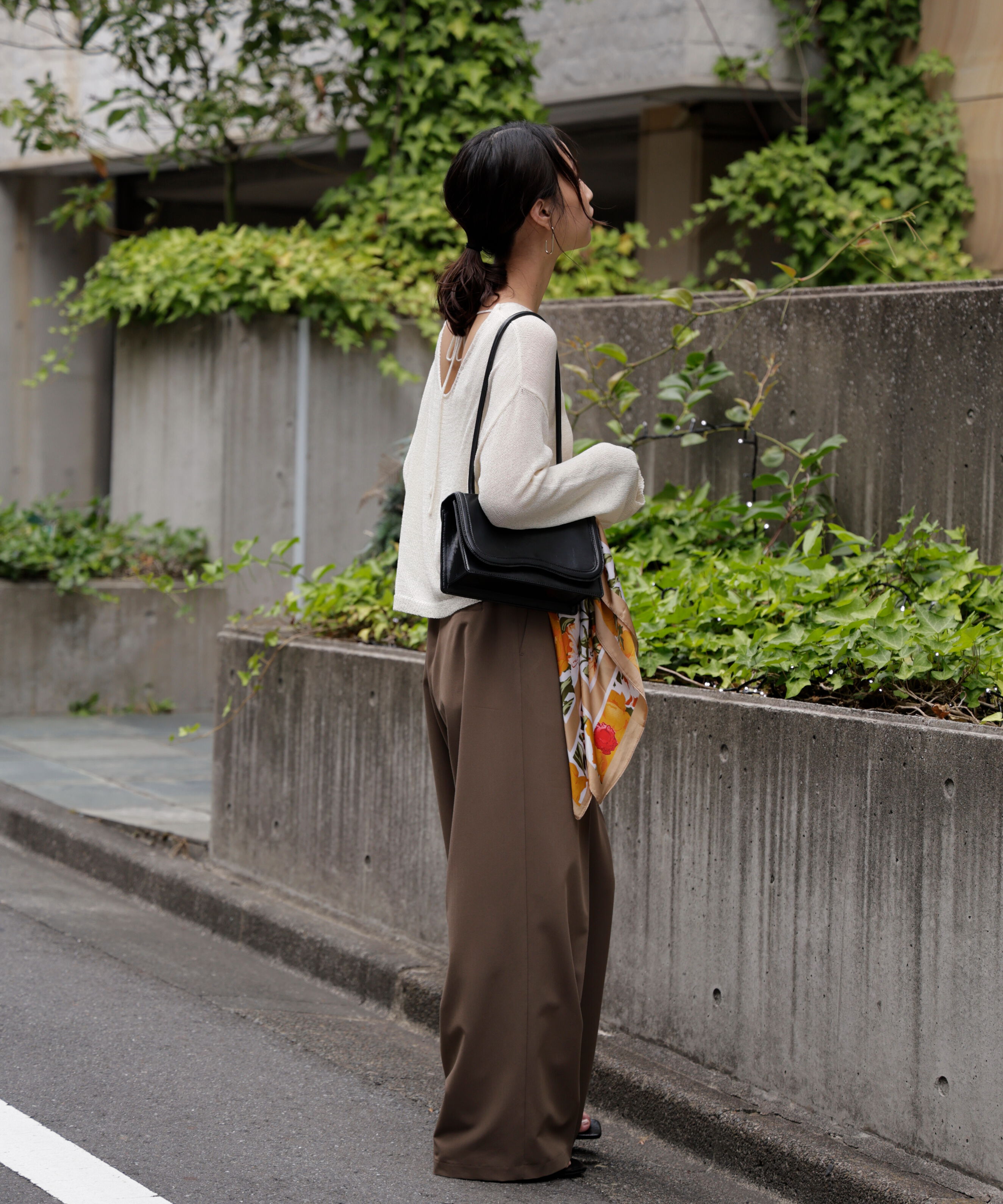  「透かしあみ天竺短丈ニット」|ニット・セーター|