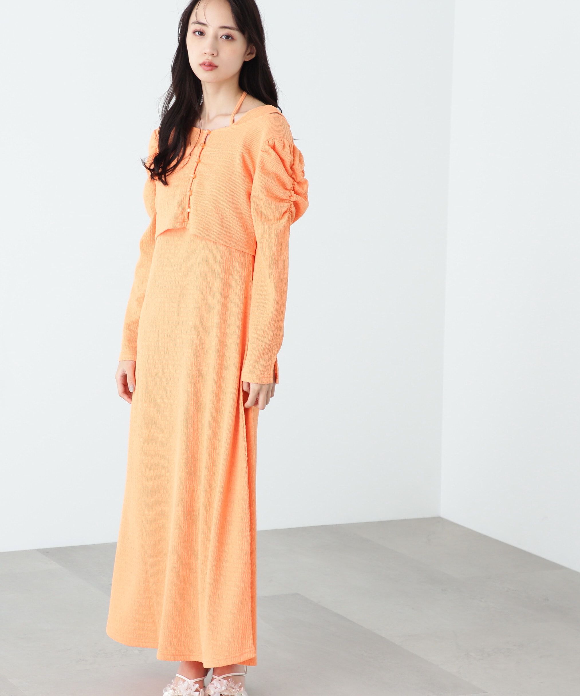  「ｸｼｭｸｼｭｽﾄﾚｯﾁｶｰﾃﾞ&ﾜﾝﾋﾟｰｽｾｯﾄ WEB限定ｶﾗｰ:ｵﾚ 」|ワンピース|