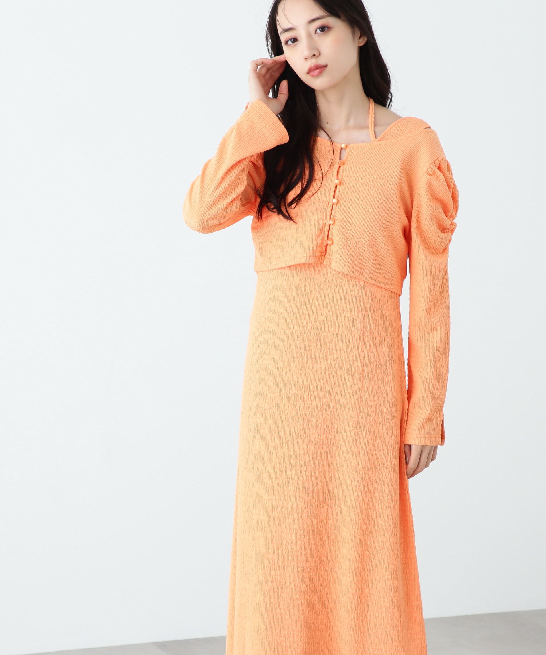  「ｸｼｭｸｼｭｽﾄﾚｯﾁｶｰﾃﾞ&ﾜﾝﾋﾟｰｽｾｯﾄ WEB限定ｶﾗｰ:ｵﾚ 」|ワンピース|