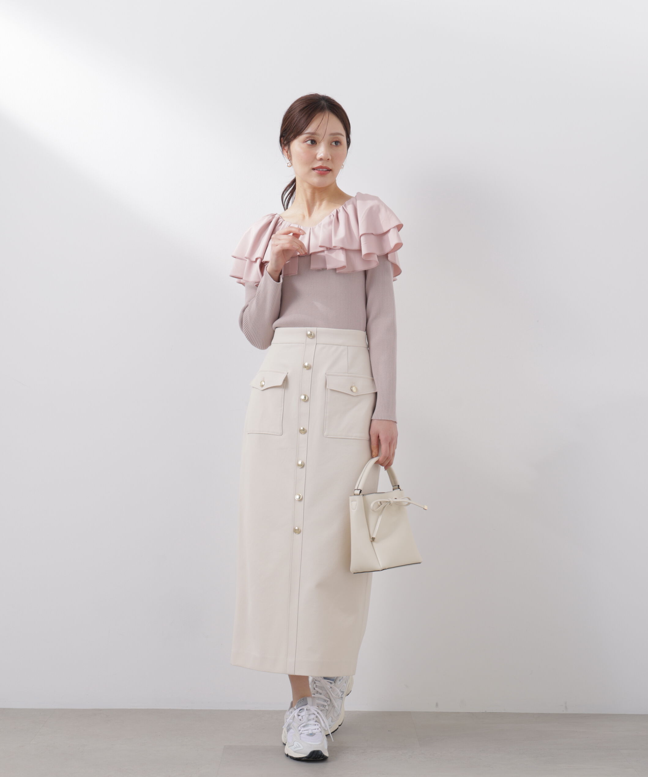 PROPORTION BODY DRESSING「フロント釦ナロースカート　26SS」|スカート|