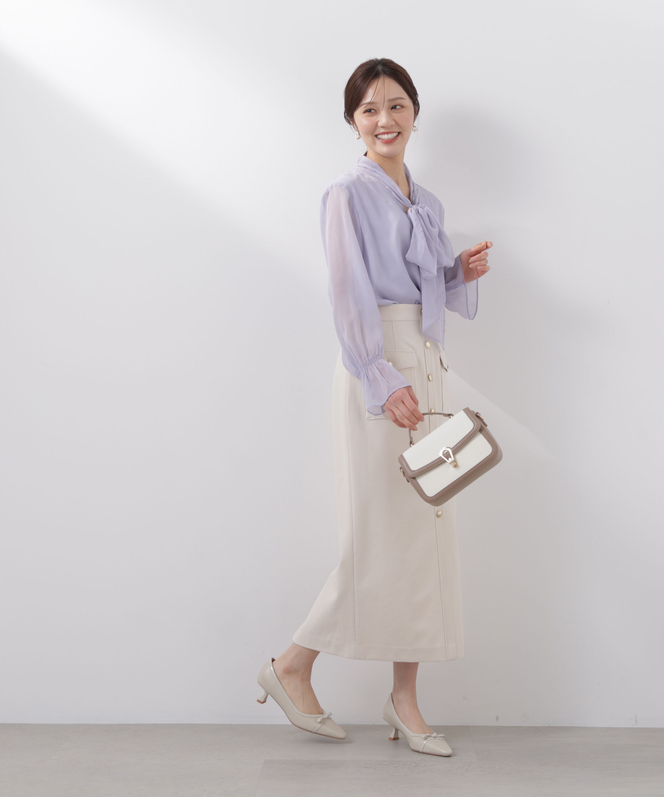 PROPORTION BODY DRESSING「フロント釦ナロースカート　26SS」|スカート|