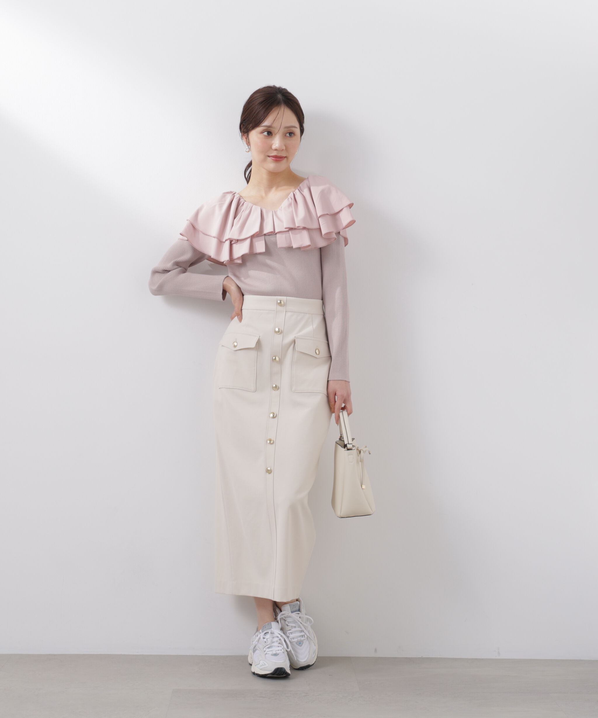 PROPORTION BODY DRESSING「フロント釦ナロースカート　26SS」|スカート|