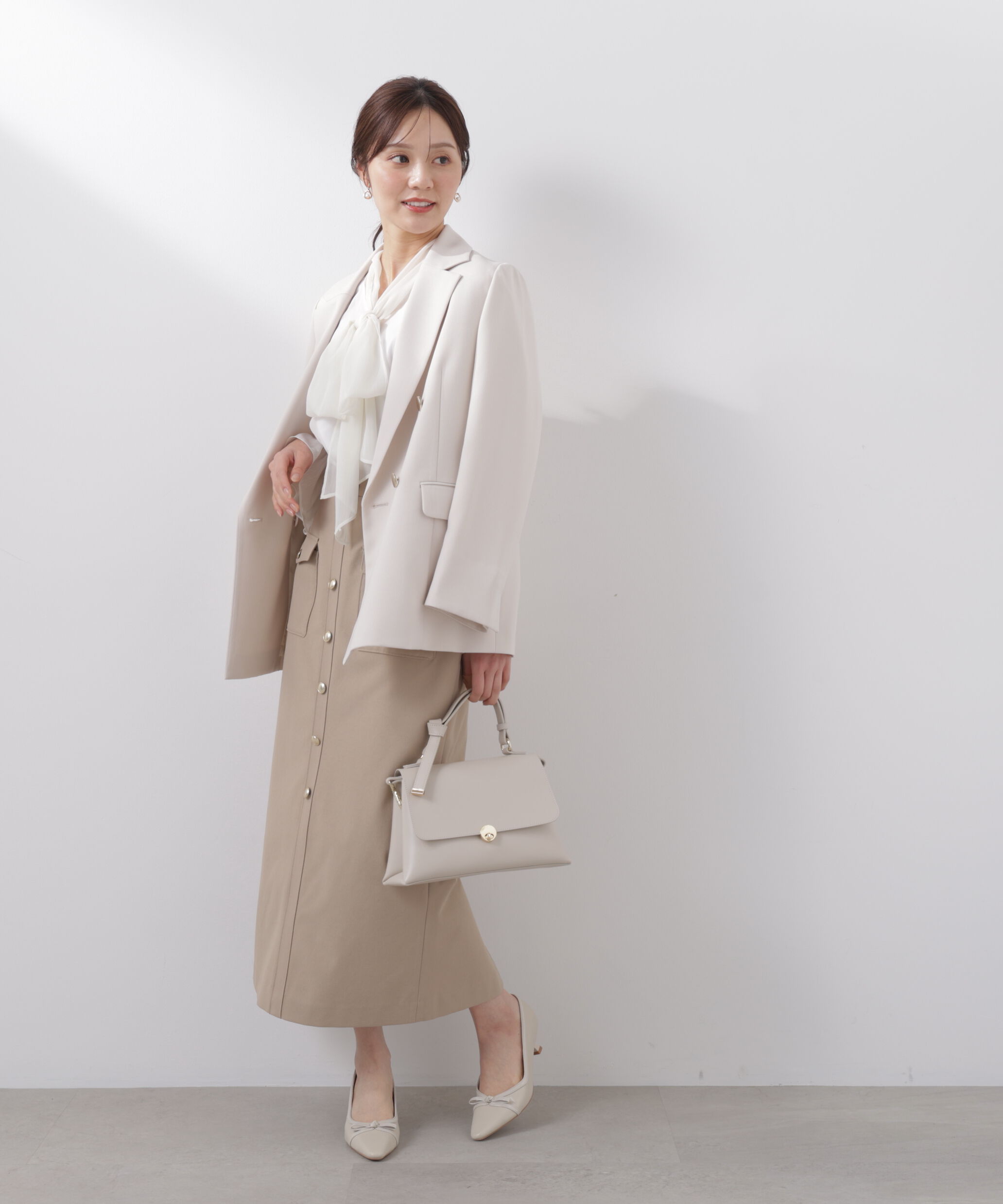 PROPORTION BODY DRESSING「フロント釦ナロースカート　26SS」|スカート|