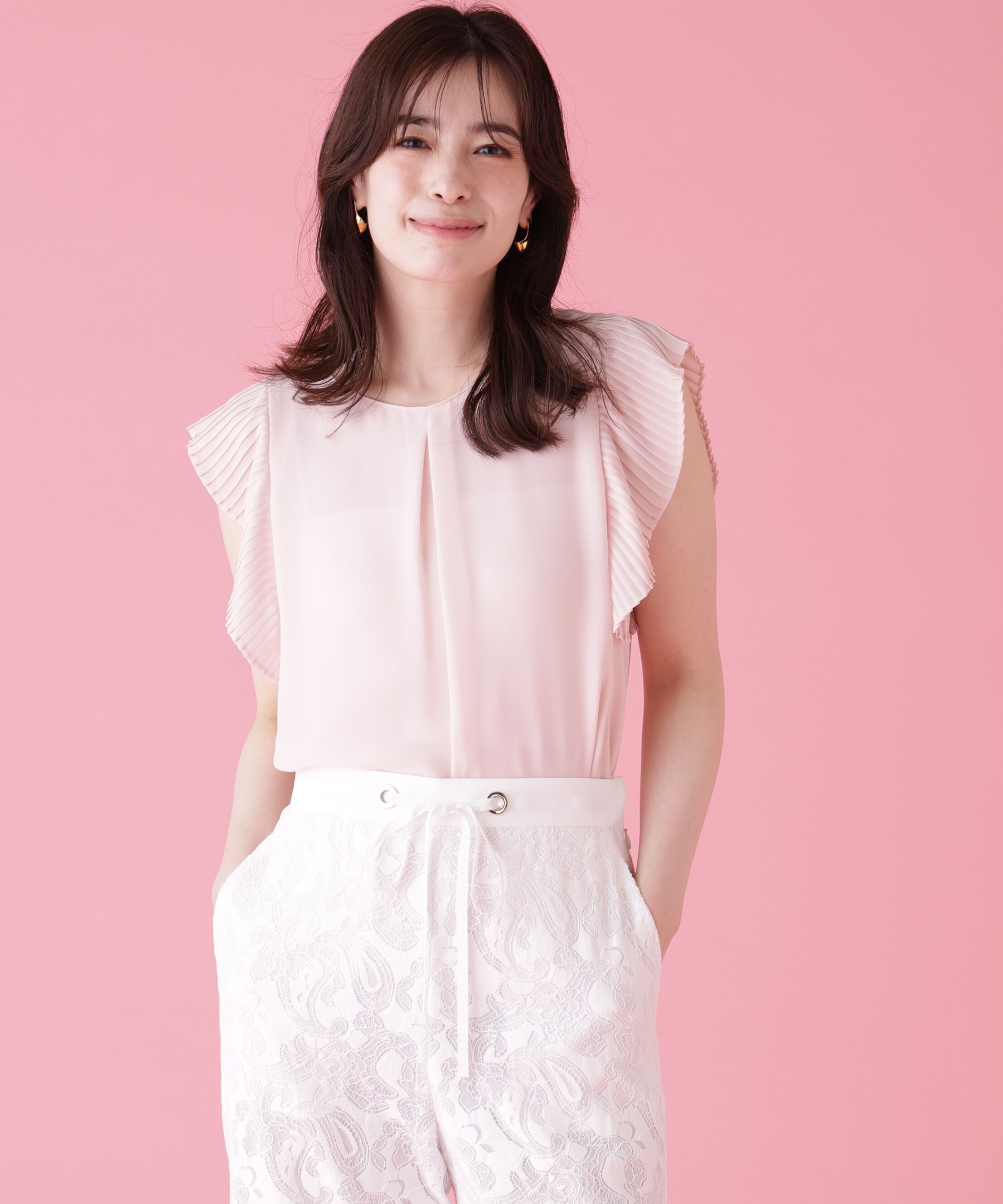  「プリーツスリーブタックブラウス」|シャツ・ブラウス|