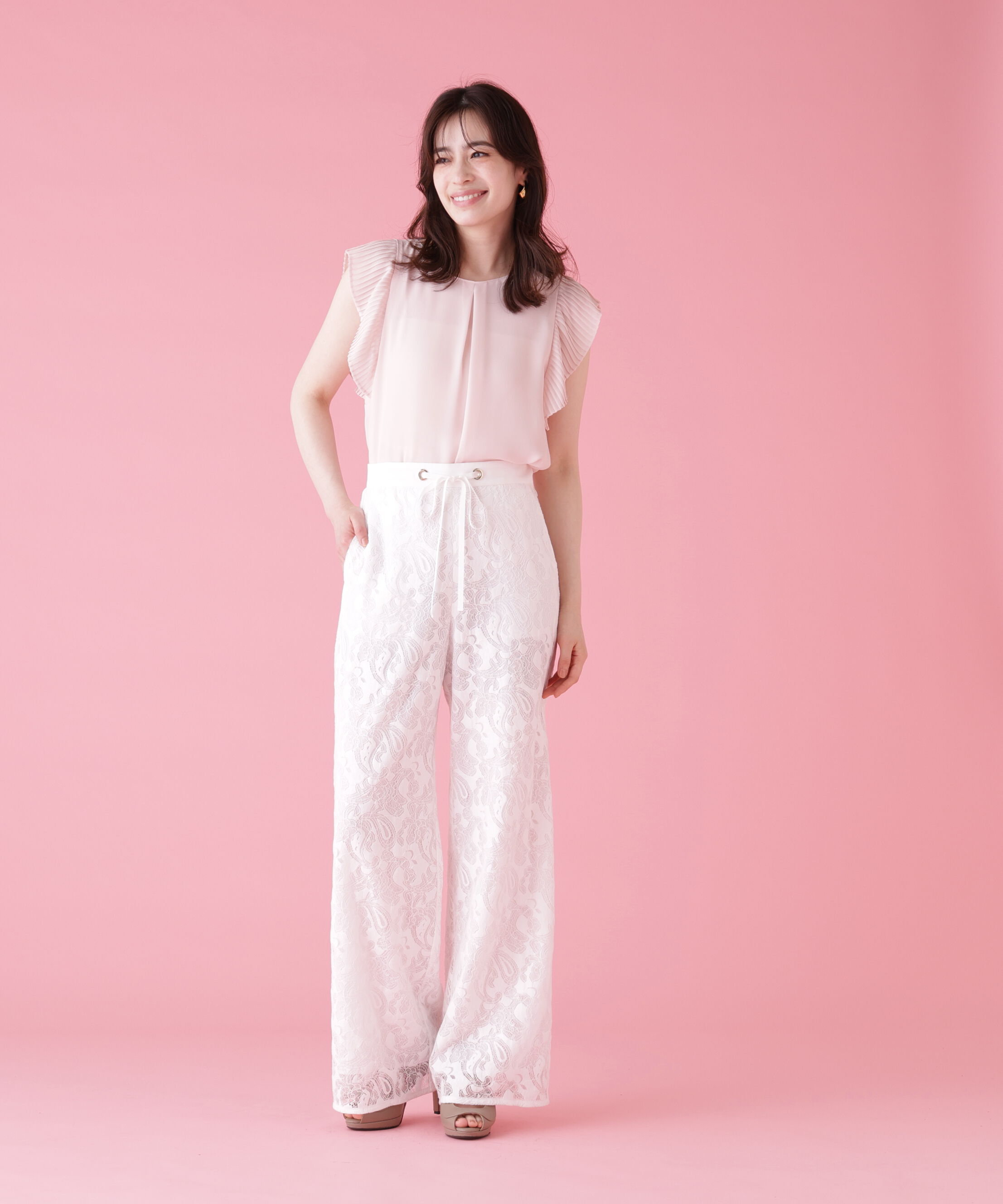  「プリーツスリーブタックブラウス」|シャツ・ブラウス|