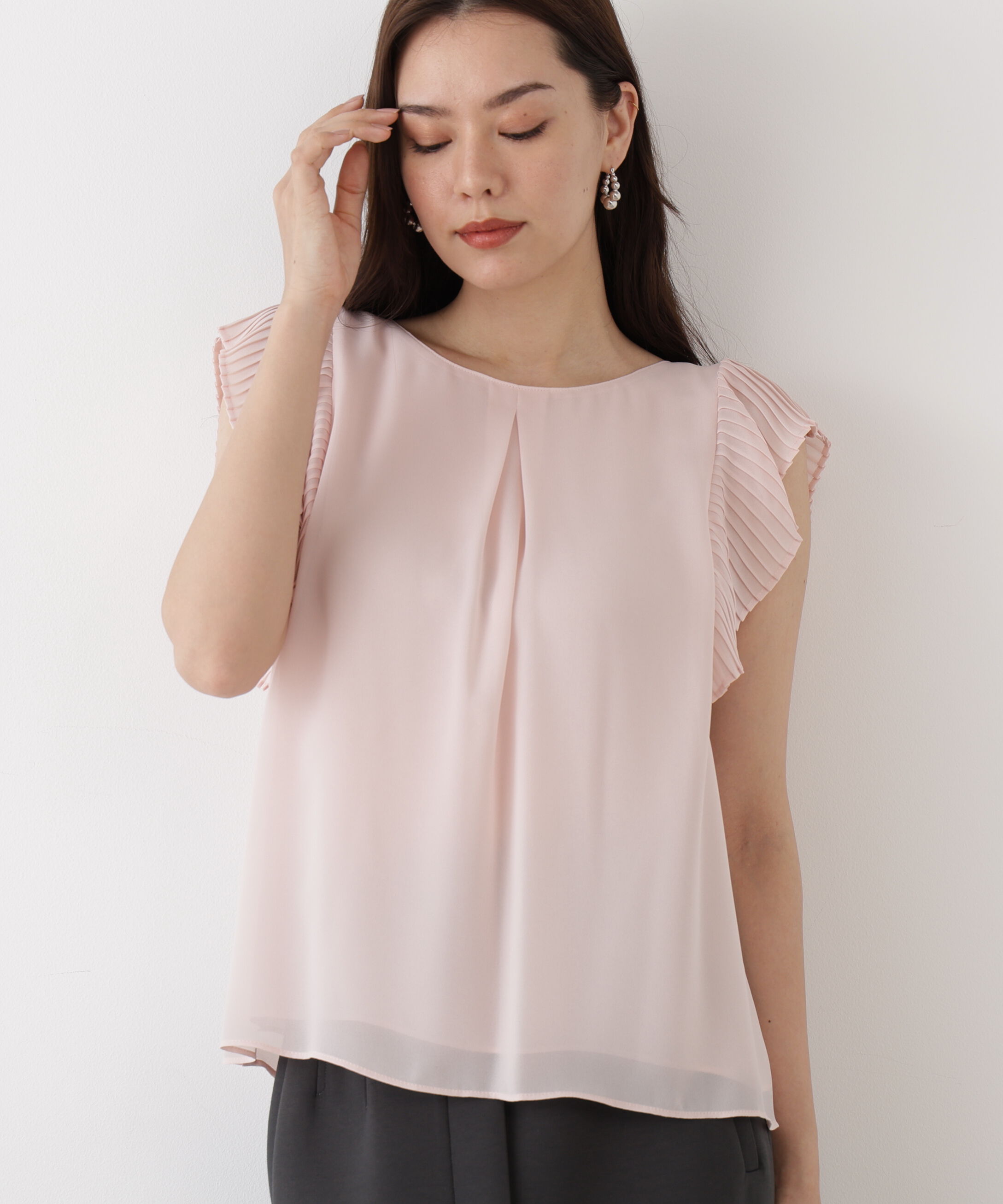  「プリーツスリーブタックブラウス」|シャツ・ブラウス|