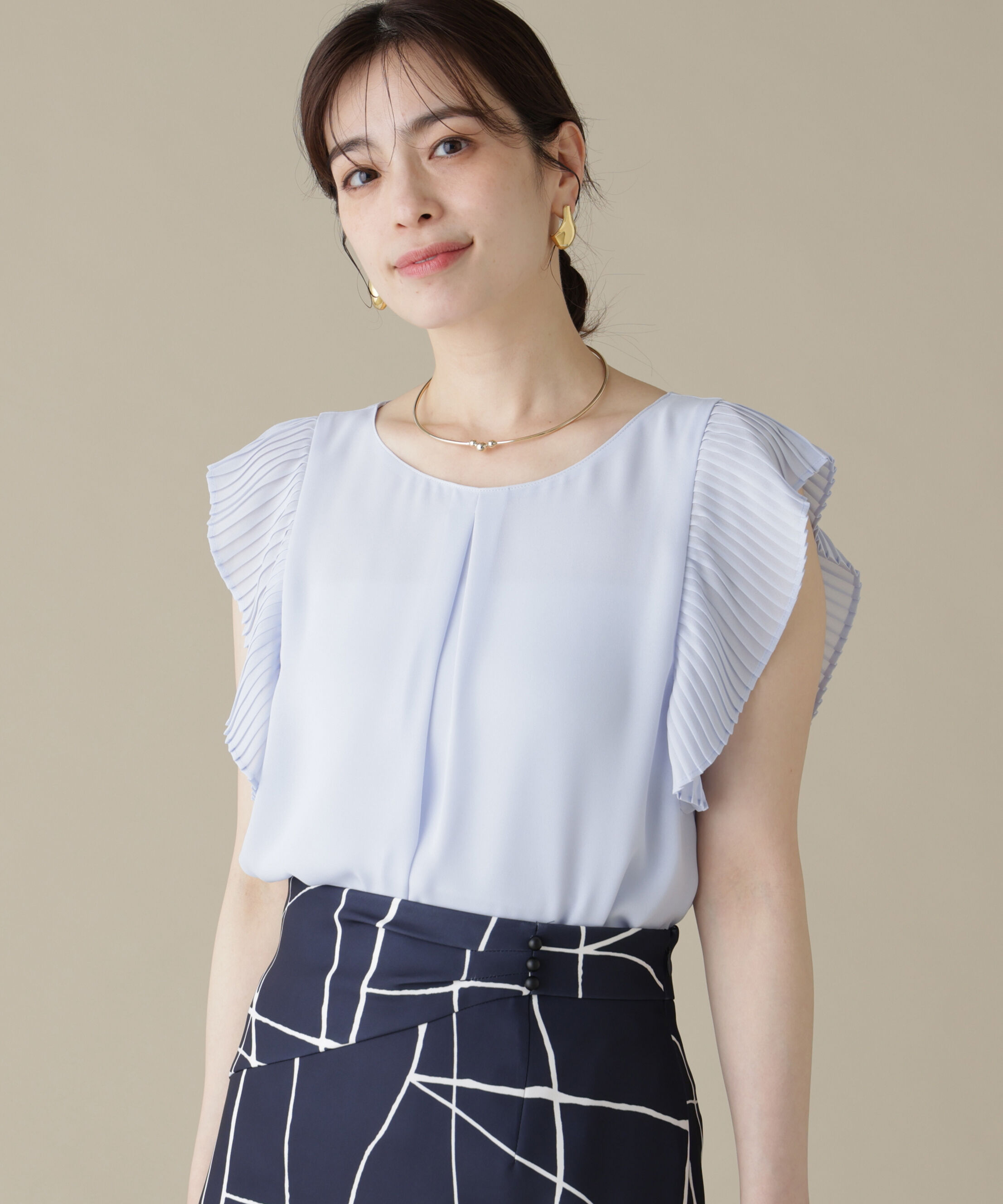  「プリーツスリーブタックブラウス」|シャツ・ブラウス|
