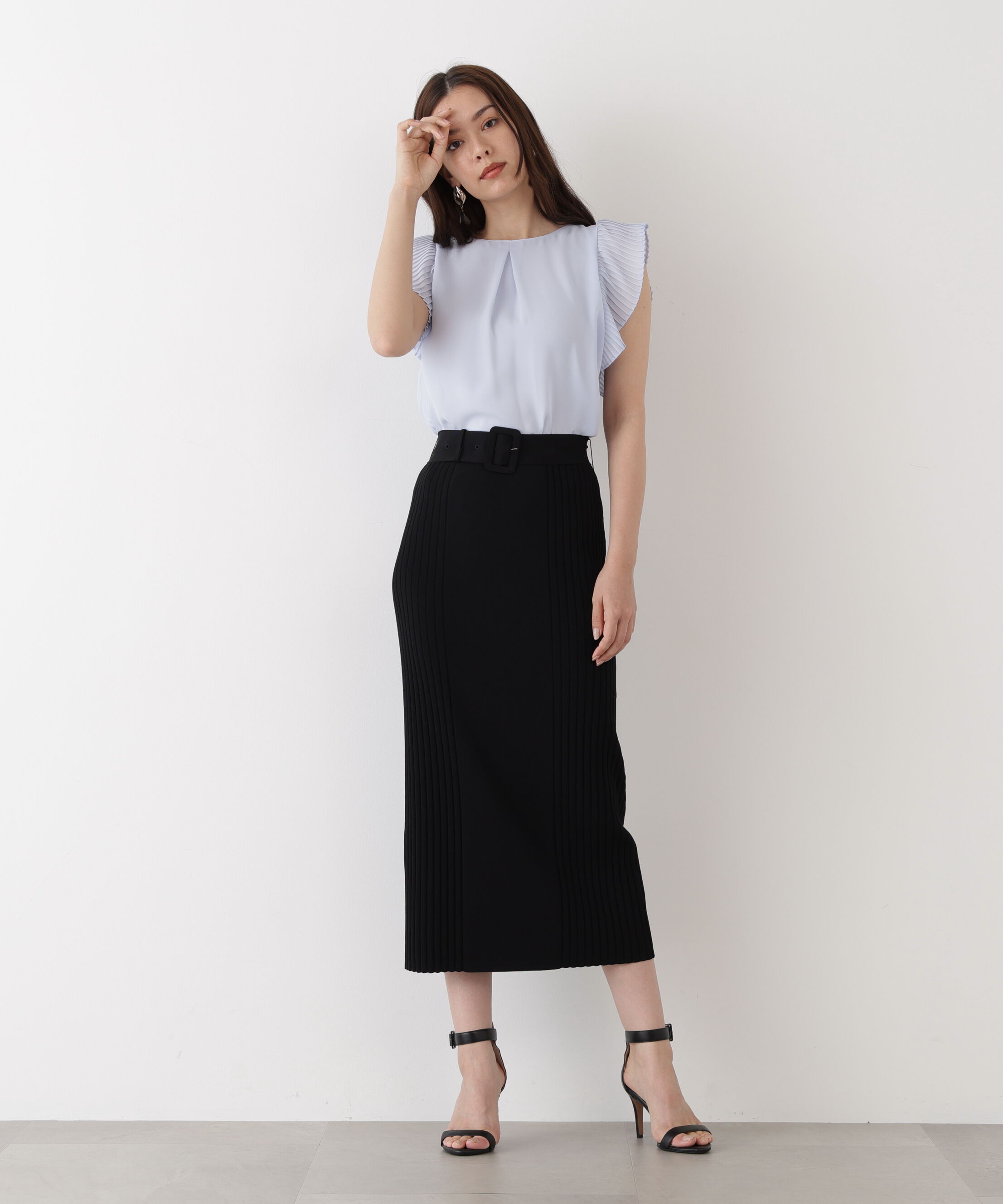  「プリーツスリーブタックブラウス」|シャツ・ブラウス|