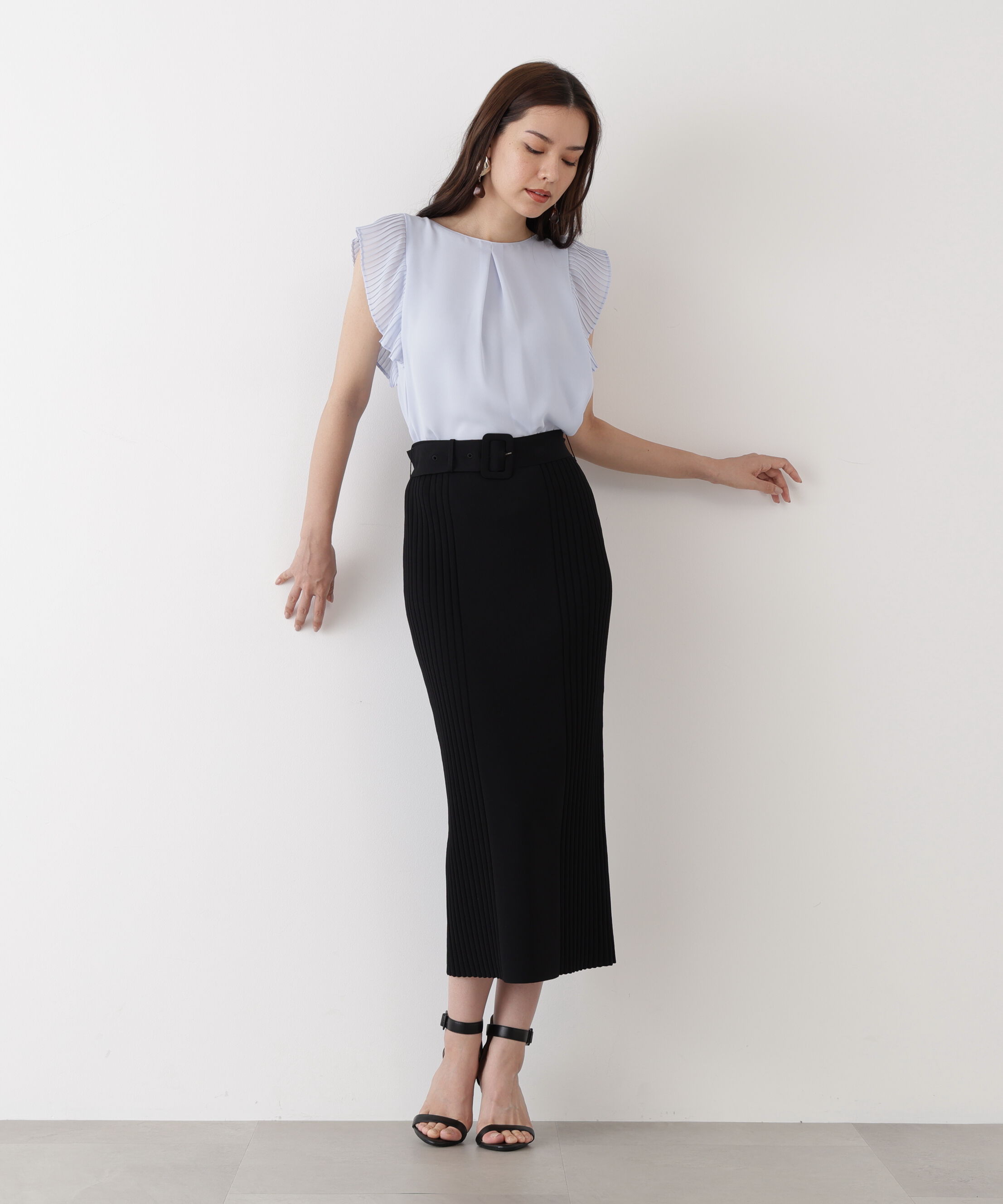  「プリーツスリーブタックブラウス」|シャツ・ブラウス|