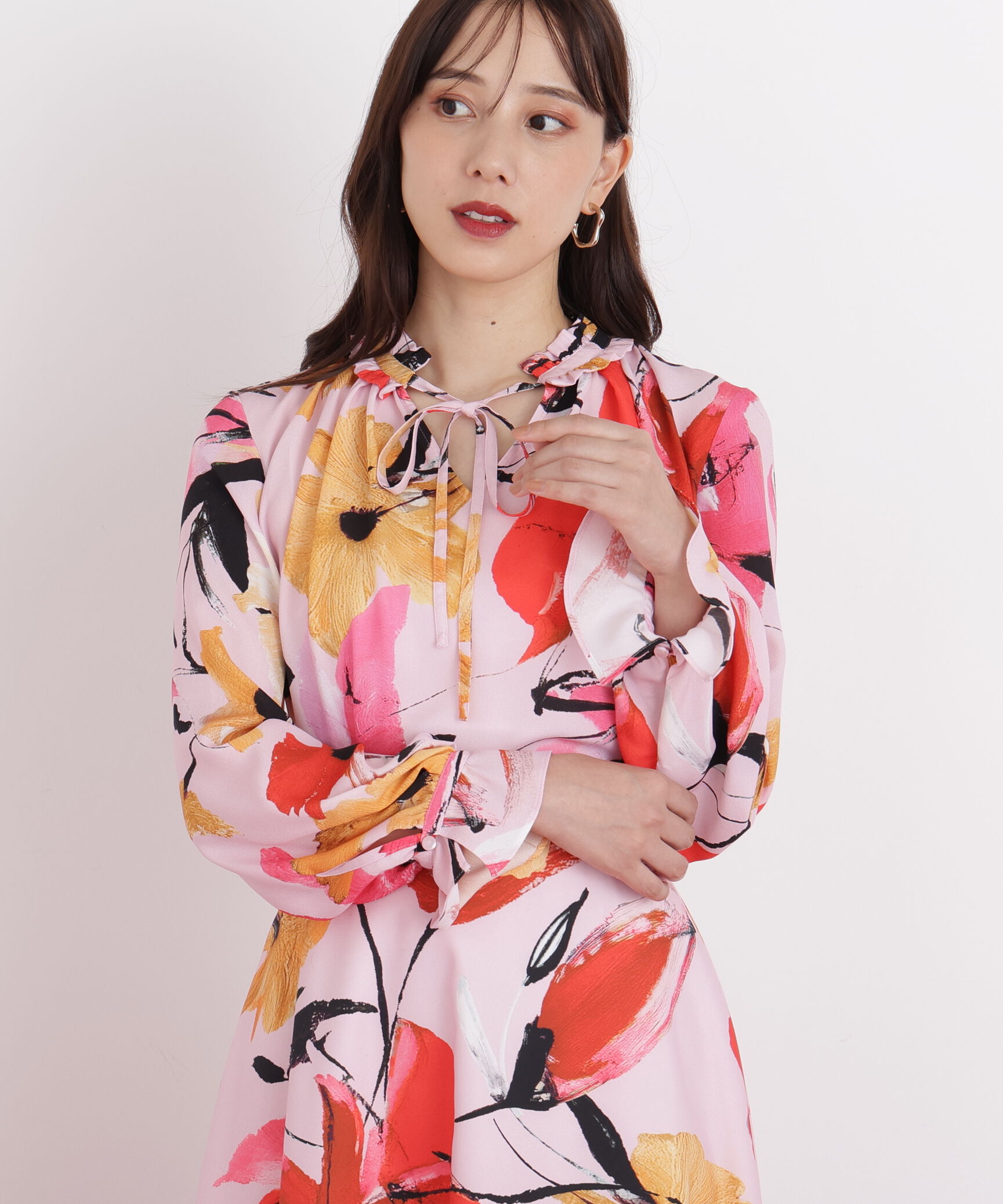  「◆フラワープリントギャザーブラウス」|シャツ・ブラウス|