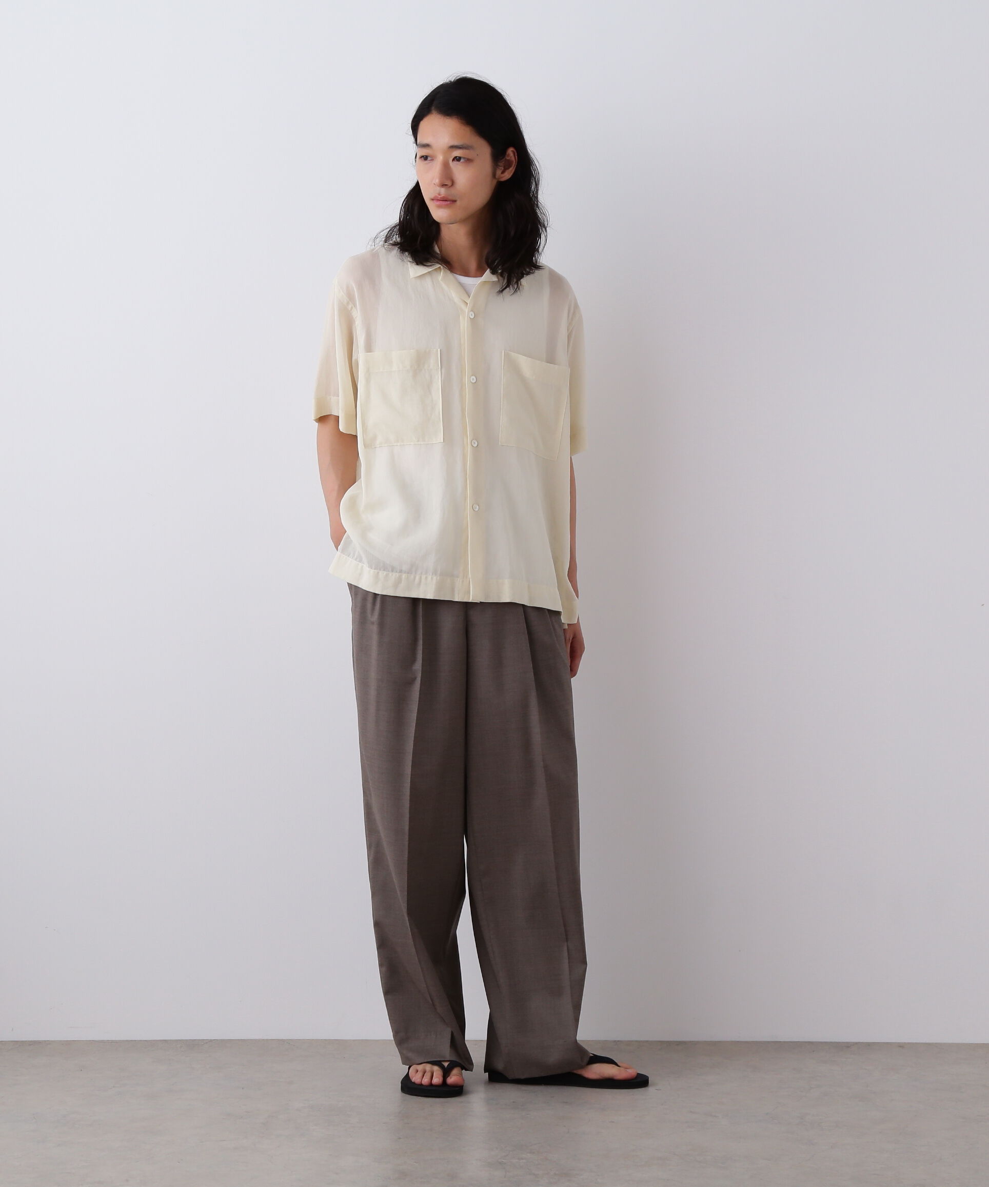 YLEVE 「YLEVE / COTTON VOILE LAWN OPEN COLLAR SHIRT」|シャツ・ブラウス|