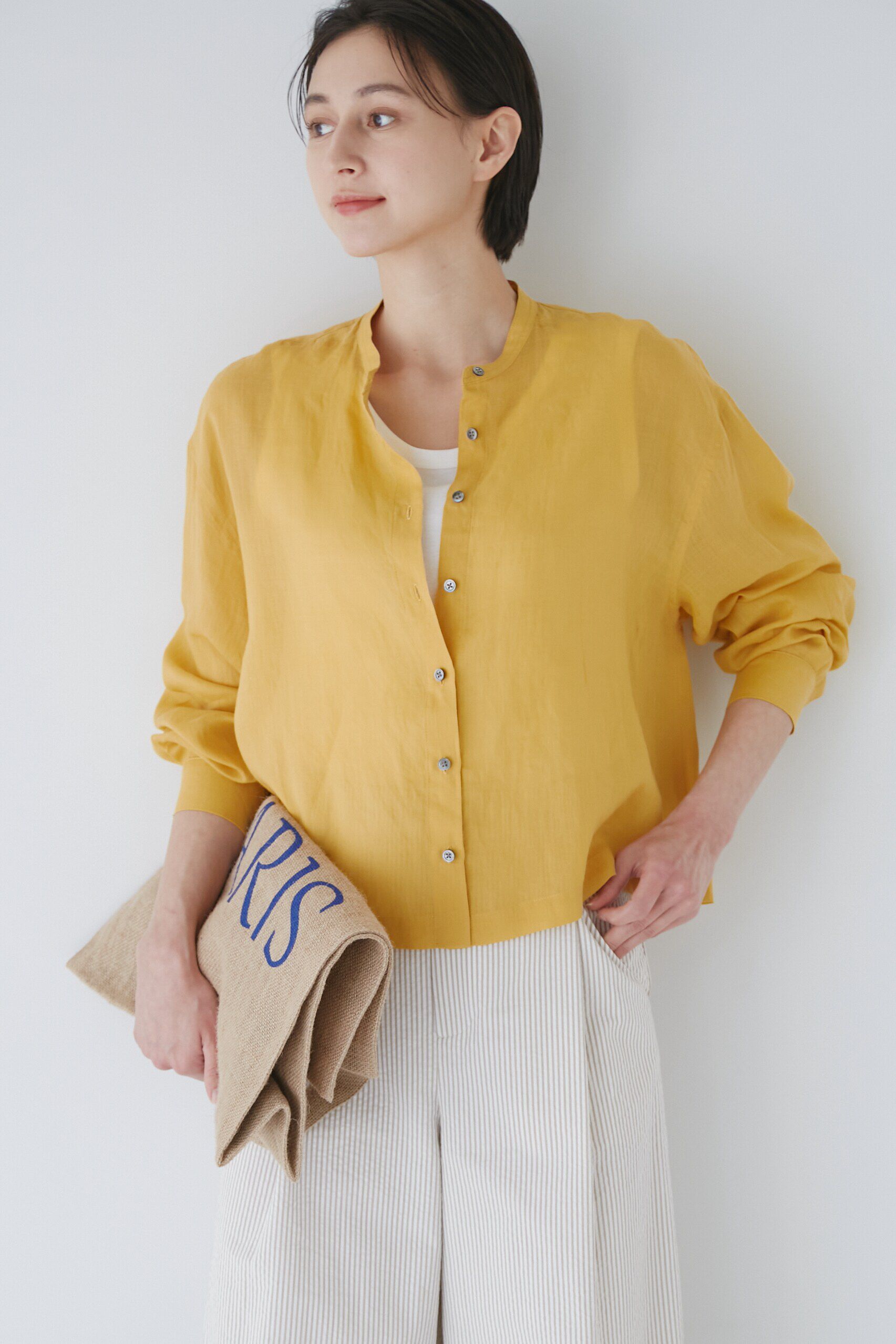  「◆１６０／１ラミーブラウス」|シャツ・ブラウス|イエロー