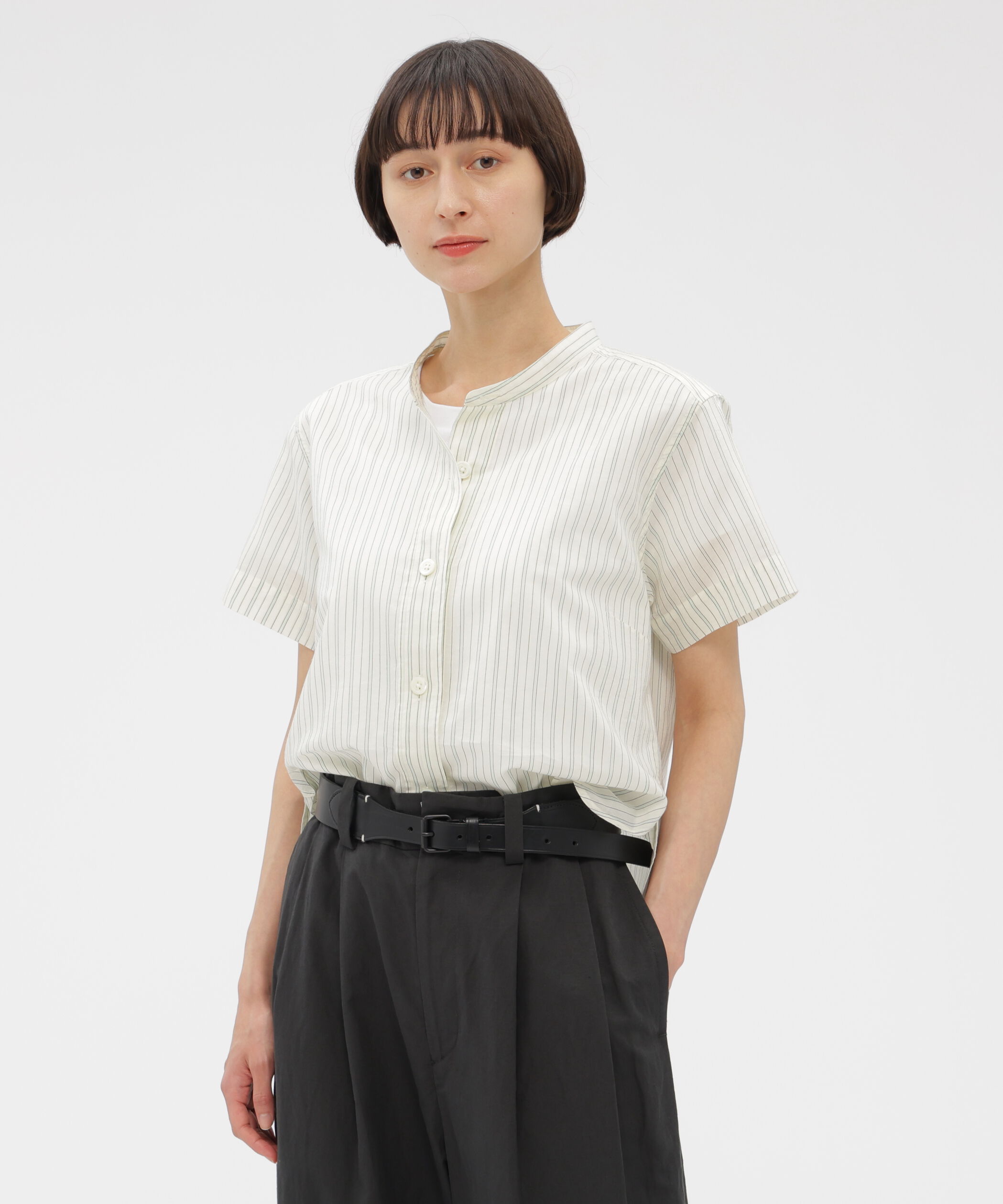  「COTTON SILK GRAPHIC STRIPE SHIRT」|シャツ・ブラウス|ECRU2