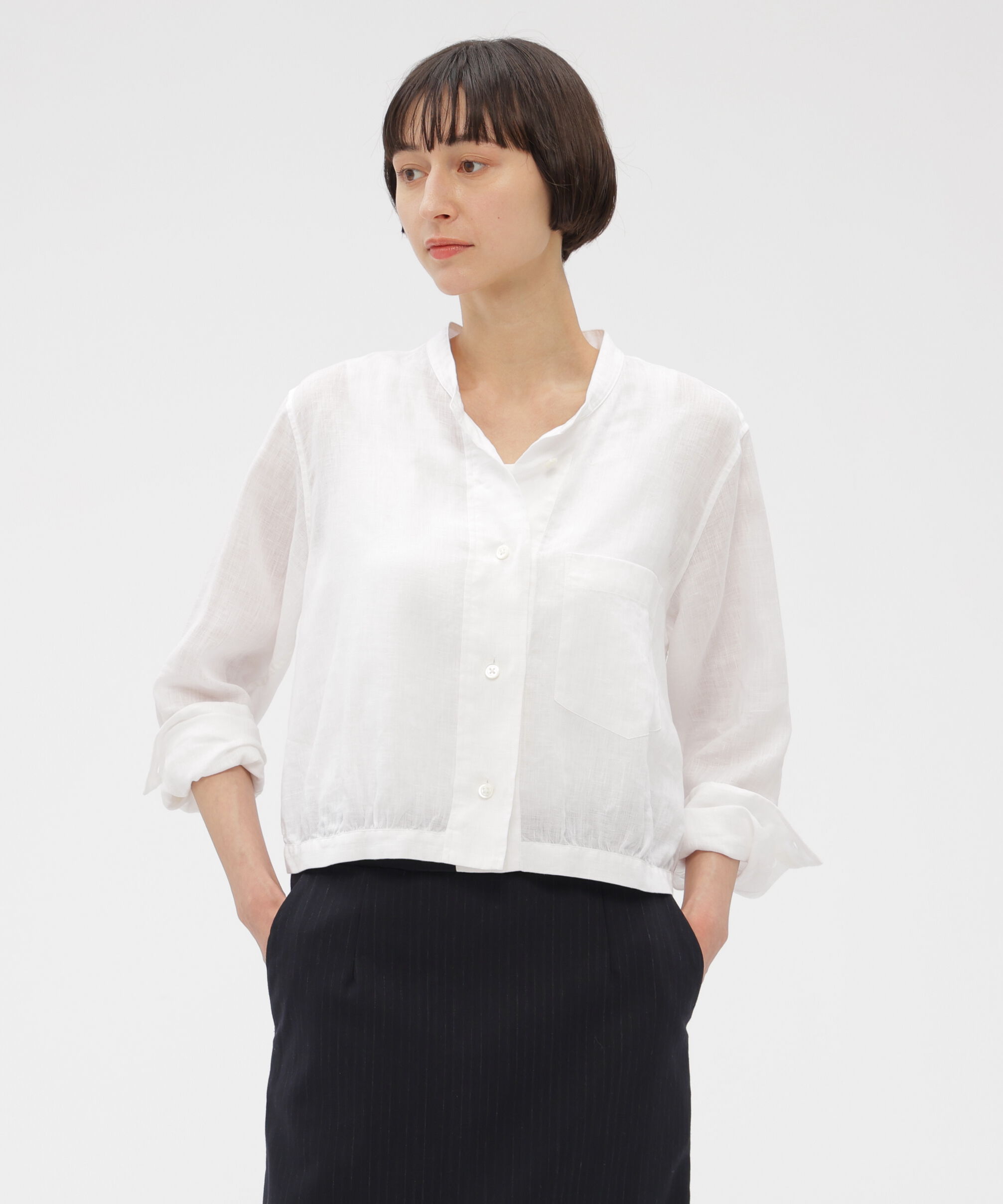  「LINEN VOILE SHIRT」|シャツ・ブラウス|WHITE